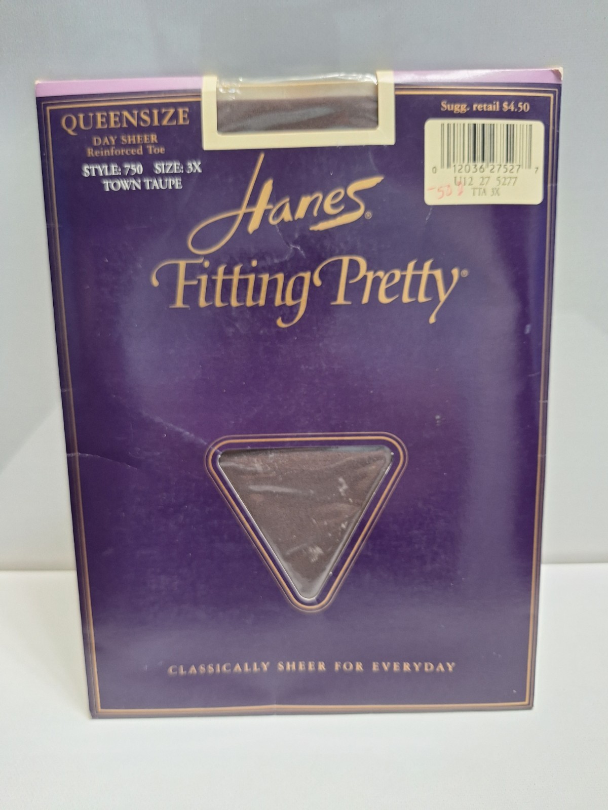 Hanes Fitting Pretty Sandalfoot Pantyhose Sheer Size 3X Queen Town Taupe 750