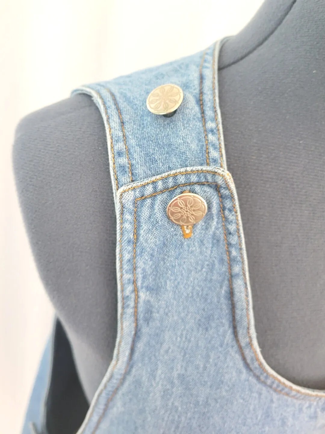 Vintage FADS Denim Jumper w Front Patch Pockets Size Small