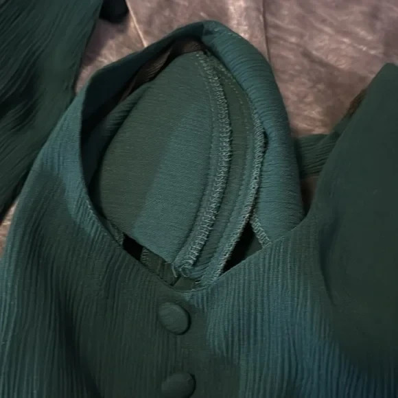 Vintage 90s Brett Alixander LS Button Pleat Front Maxi Dress Green Size 15/16