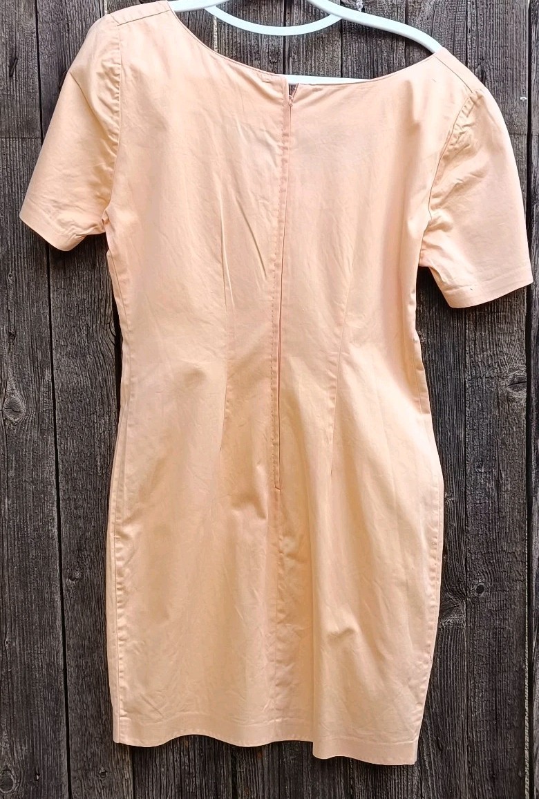 Apricot Peach Sheath Dress 36 S 38 M Vintage Summer Cocktail Dress Catenella Ital