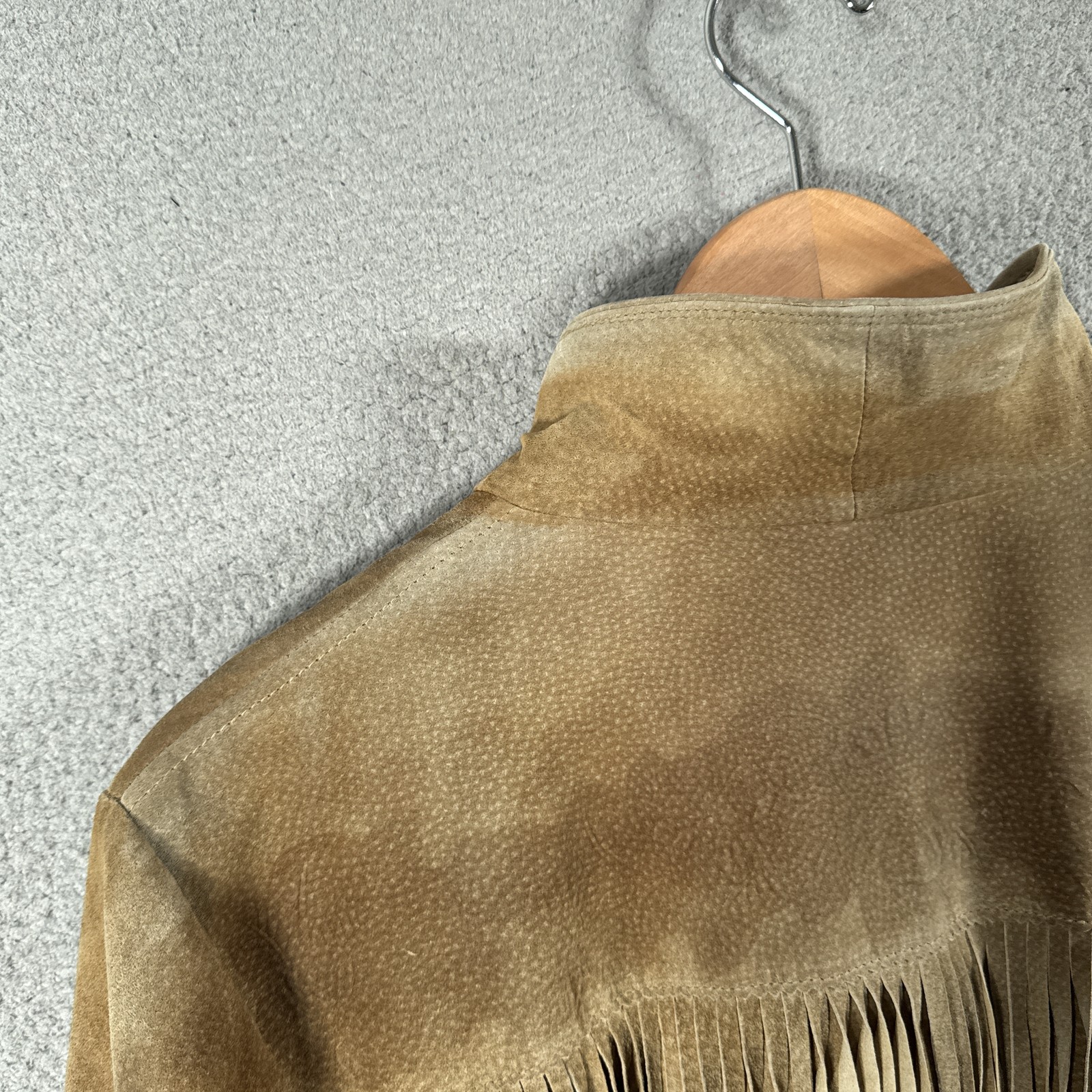 Vintage Ralph Lauren Suede Fringe Jacket Womens Large Brown Western Cowgirl FLAW