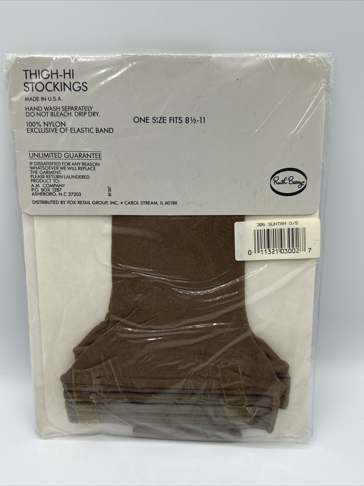 Ruth Barry Vintage Thigh-Hi Stockings One Size Fits 8 1/2-11
