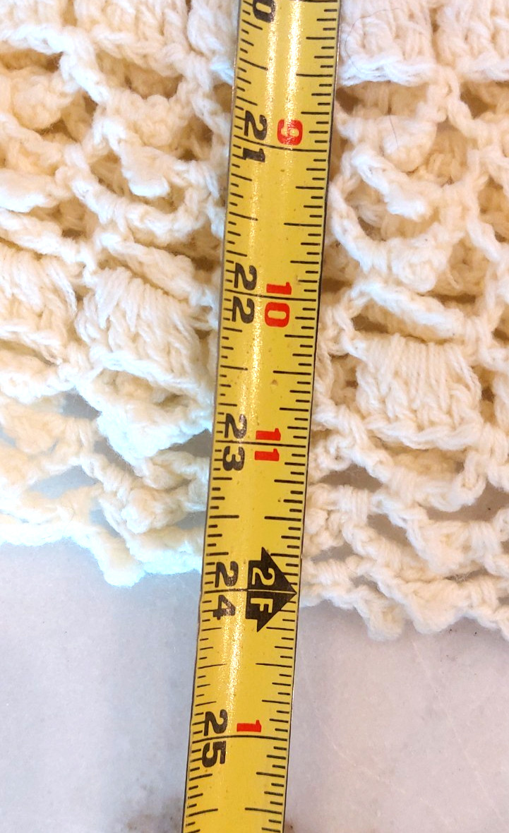 Vintage 70s LeRoy Sweater Crochet Hollow Cut Out Fishnet Flower Bell Mod Size S