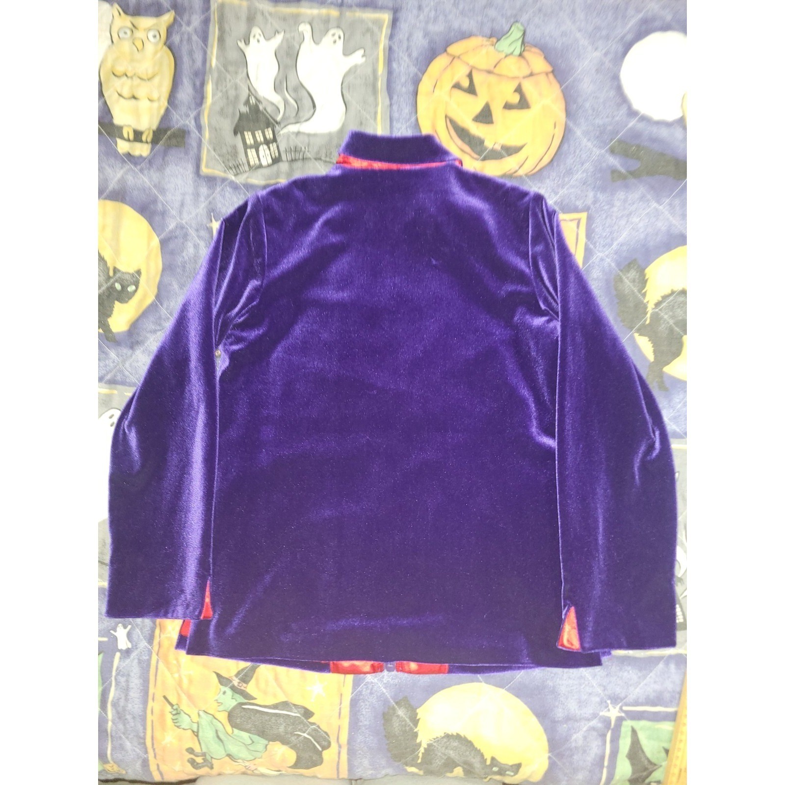 Vintage Quacker Factory Sweater Velvet Bedazzled Zipper Women’s Small Purple 80s