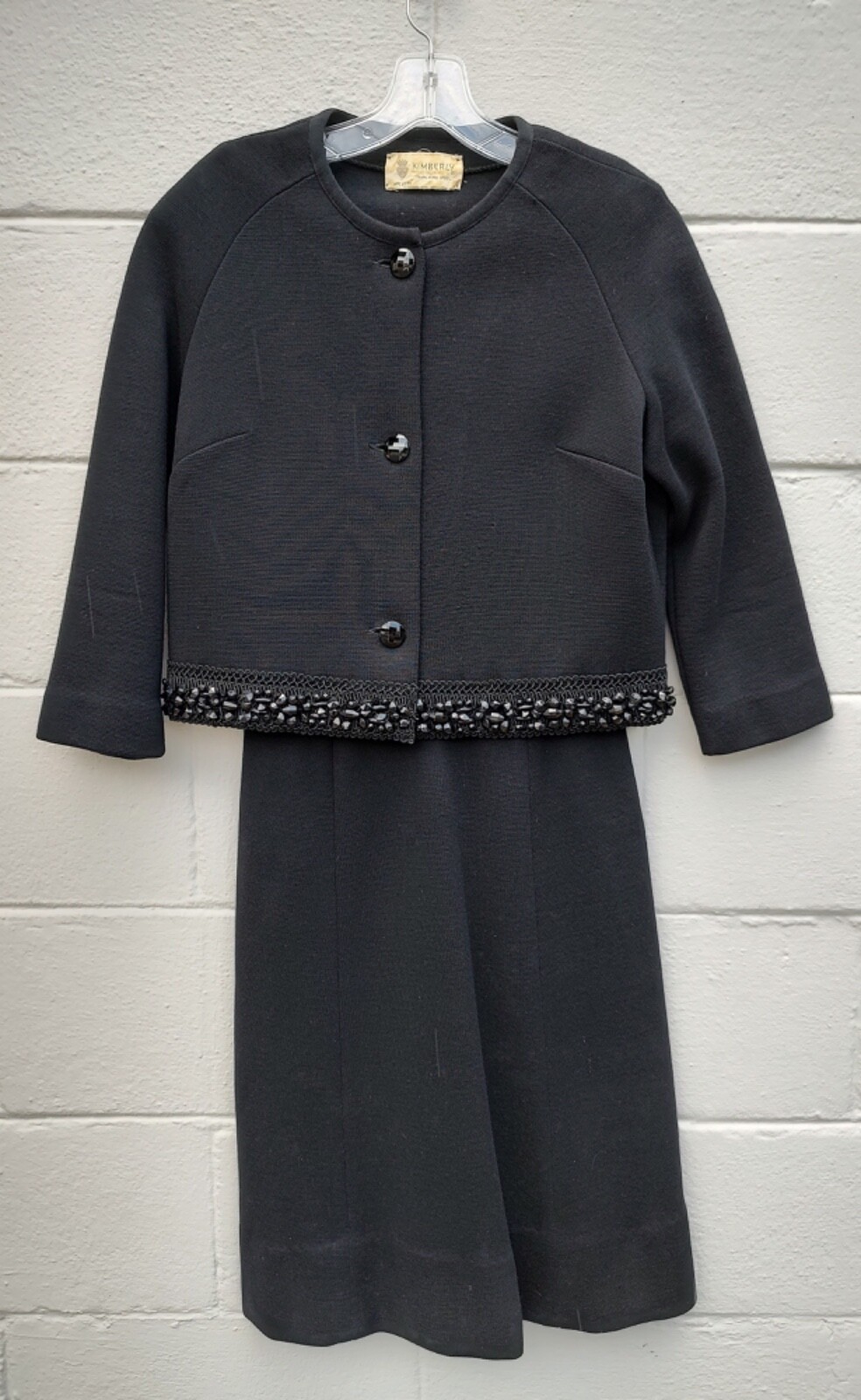 Kimberly Vintage 1960’s A-line dress with matching Beaded Cardigan 100% Wool