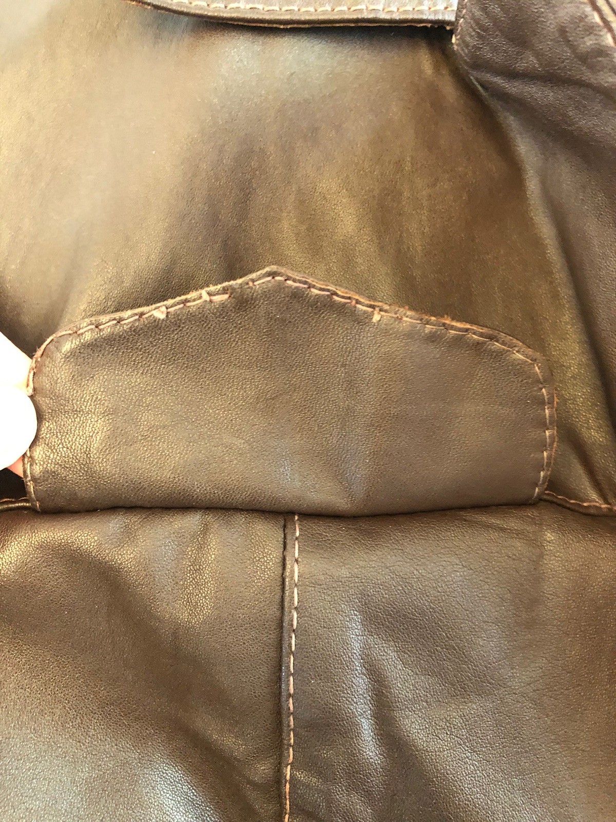 Vintage 1970s LEARSI Leather Jacket Size 14/Small Brown Cool Fashion Button GUC