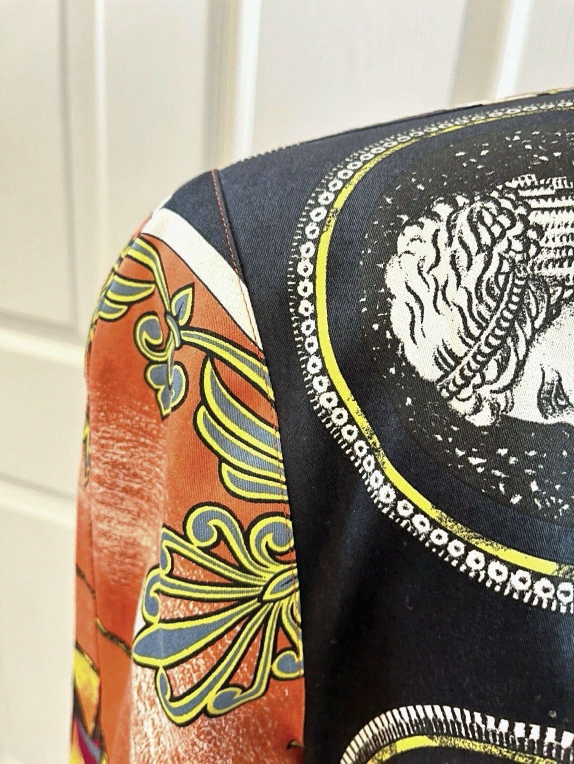 Vintage GIANNI VERSACE Multicolor 100% Cotton Jacket, Made In Italy, Signed