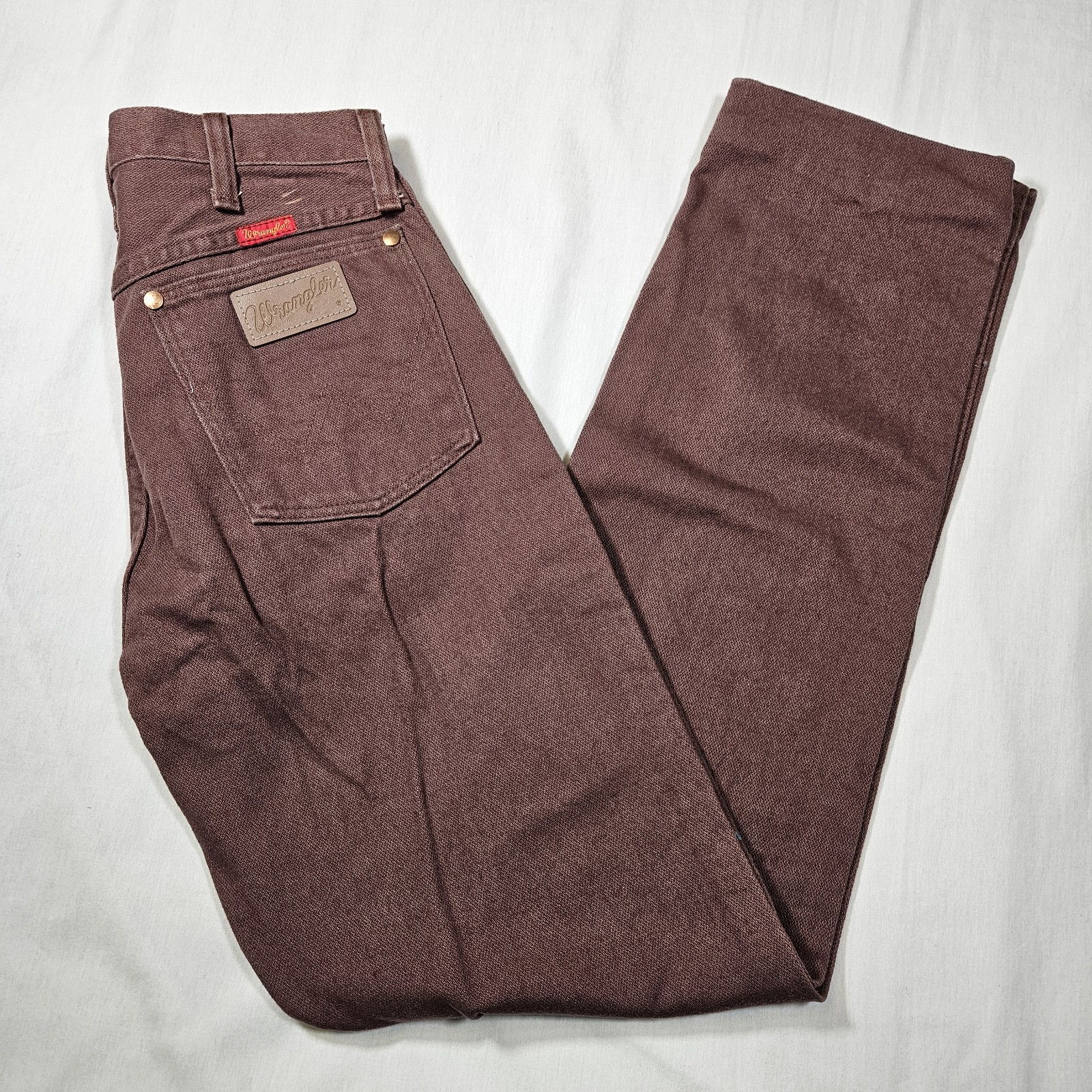 Vintage Wrangler Brown Cowboy Cut Slim Fit Jeans Made in USA High Rise 9×32