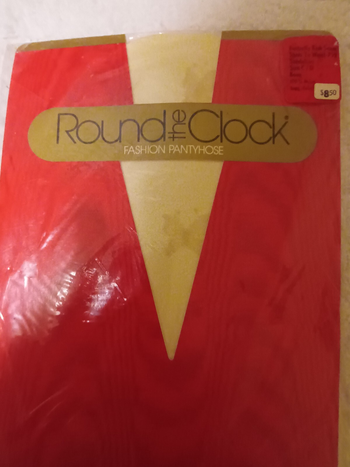 2 Pairs Pantyhose Round The Clock Size C/D Bone Butterfly Back Seam Fashion NOS