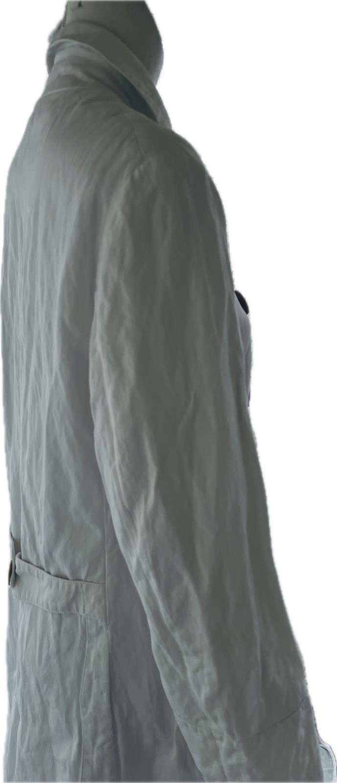 Dries Van Noten Vintage White Cotton Maxi Greatcoat Double Breasted