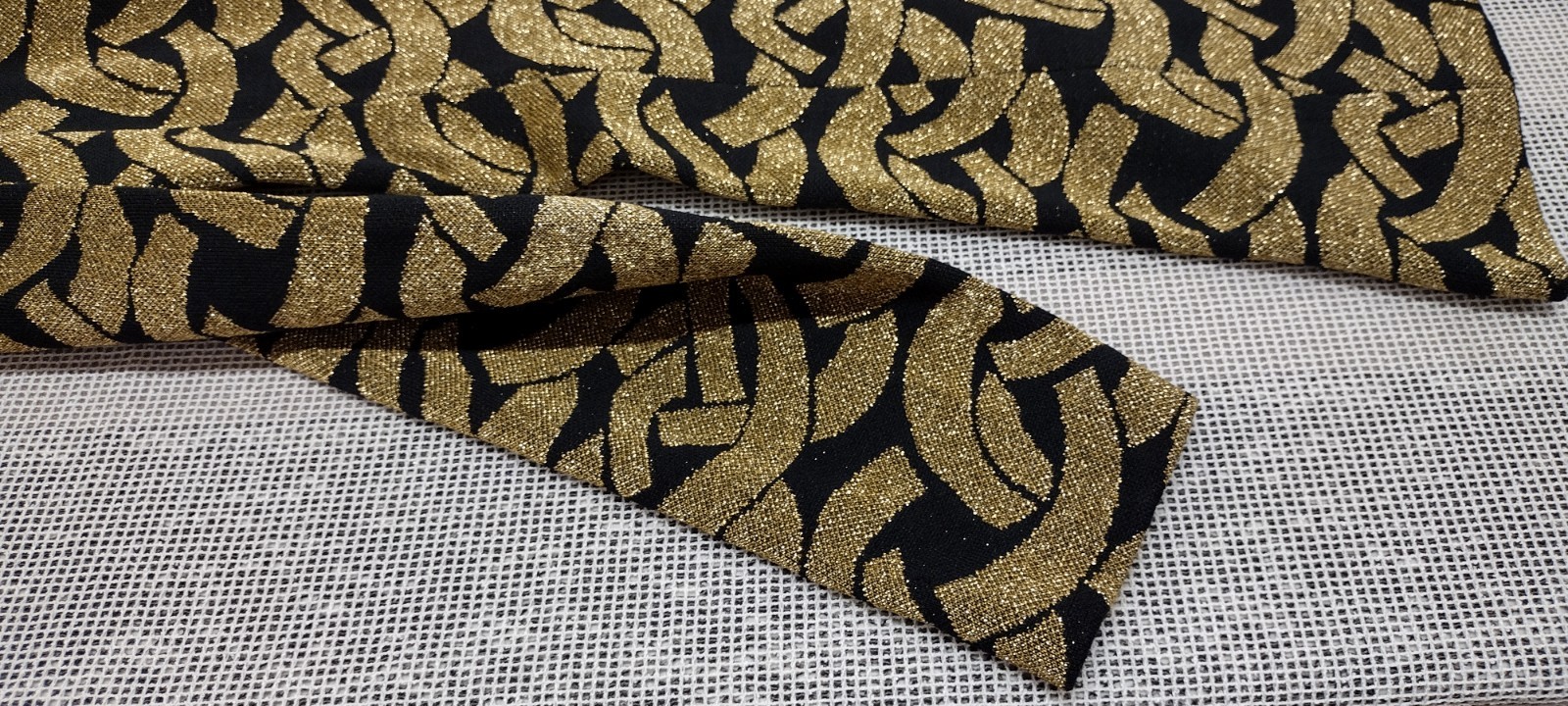 Vintage 60s Mod Mini Dress Gold Metallic Virgin Wool KIMBERLY M MOCK LONG SLEEVE