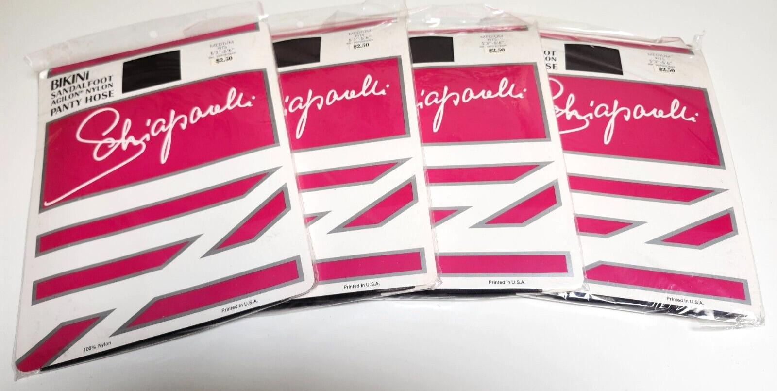 Vintage Schiaparelli Sandalfoot Pantyhose Witchcraft Medium NOS 4 pairs