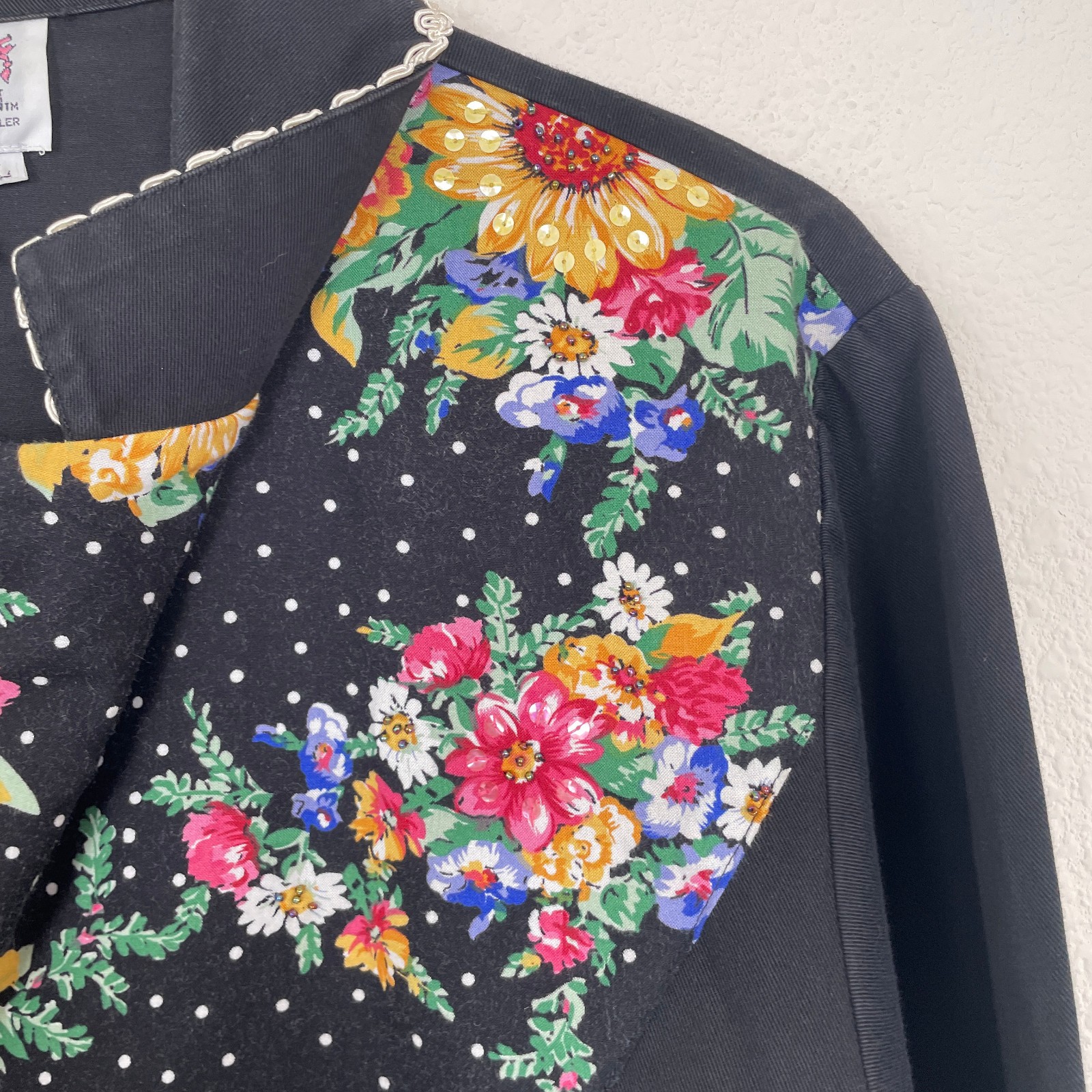 Vtg 80s 90s LACY AFTERNOON Jacket Mary Engelbreit Style Embellished Cottagecore