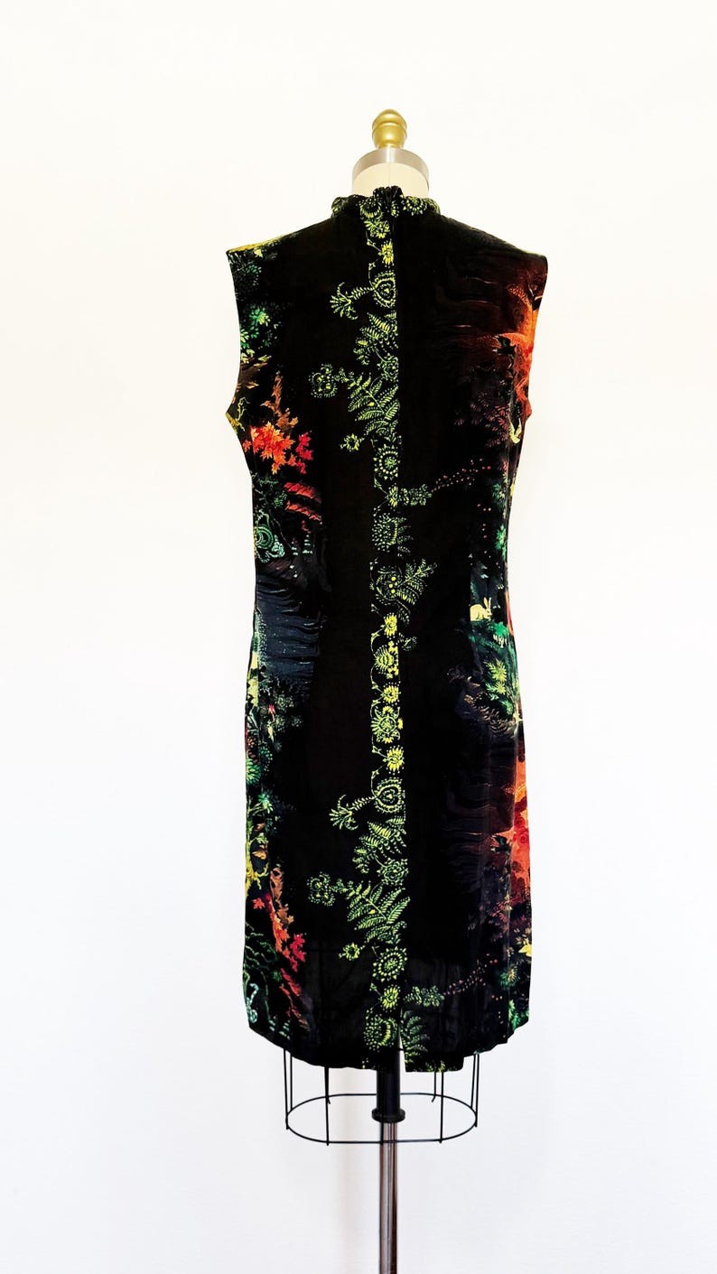1960s Dress / 1960s Novelty Print Dress / 1960s Shift Dress / Size Large
