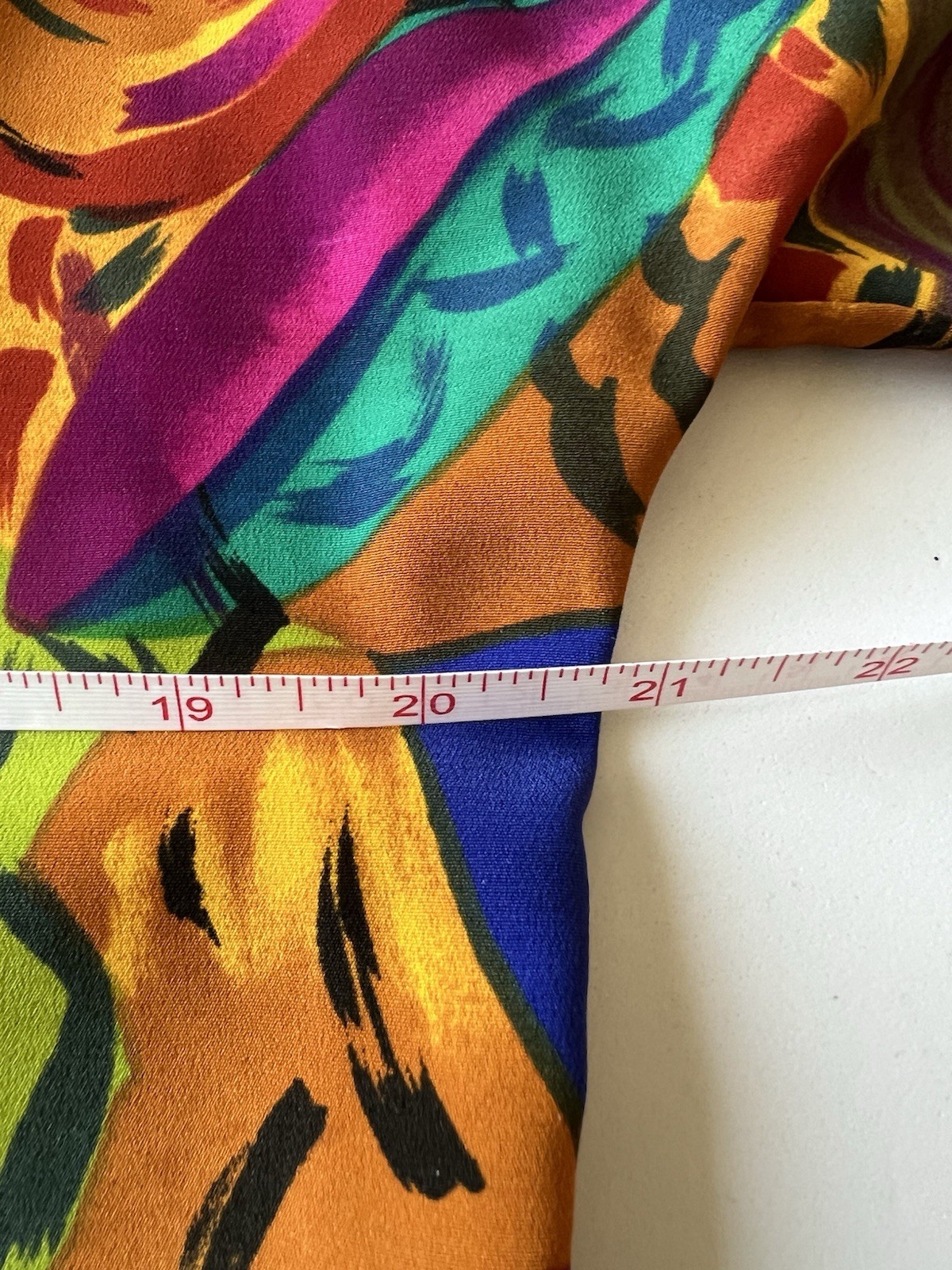 Vintage 90s Abstract Paisley Blouse M Jewel Tone Art Print Colorful Boho Funky