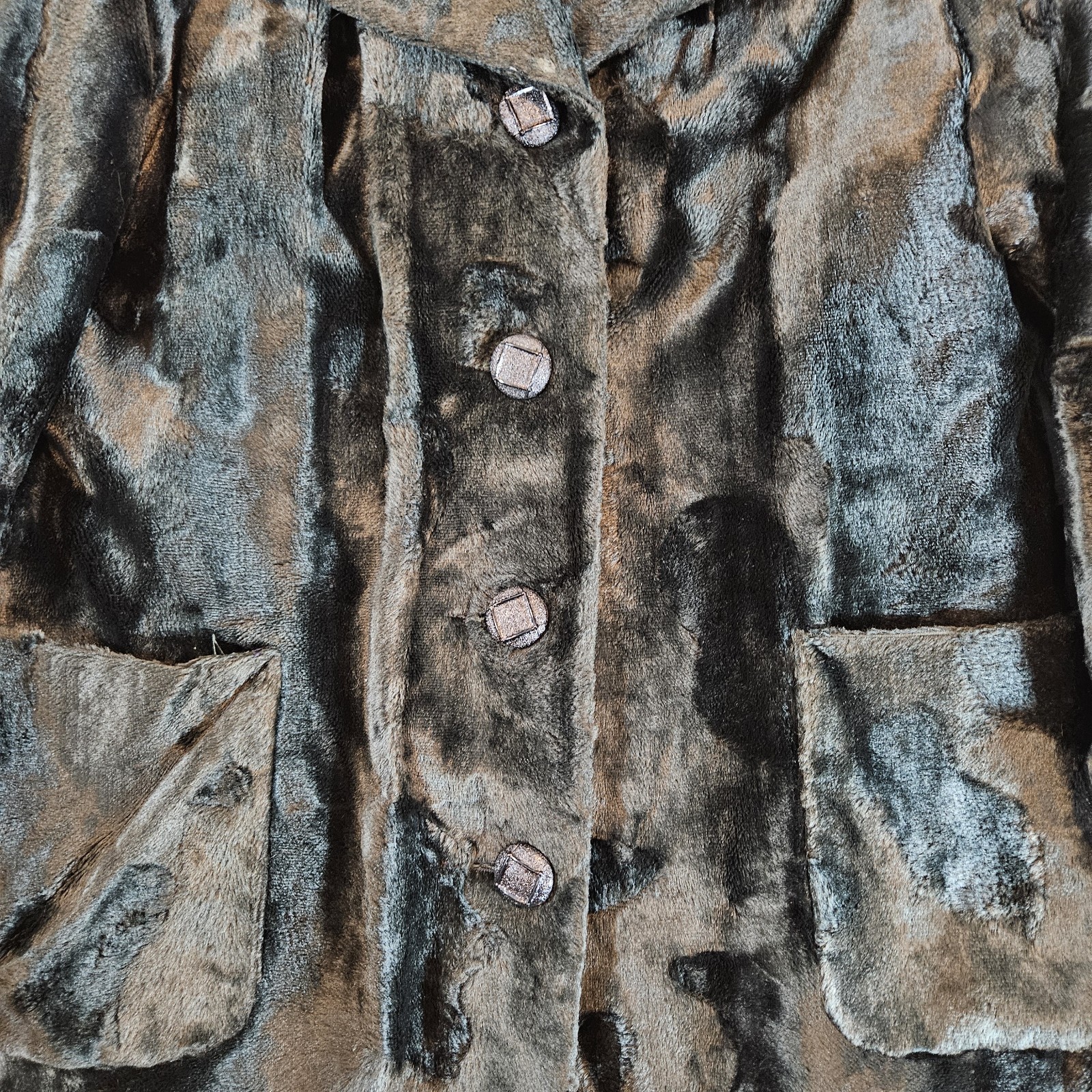 Vintage Betty Rose 1960’s Faux Fur Coat Size 12 Made In USA