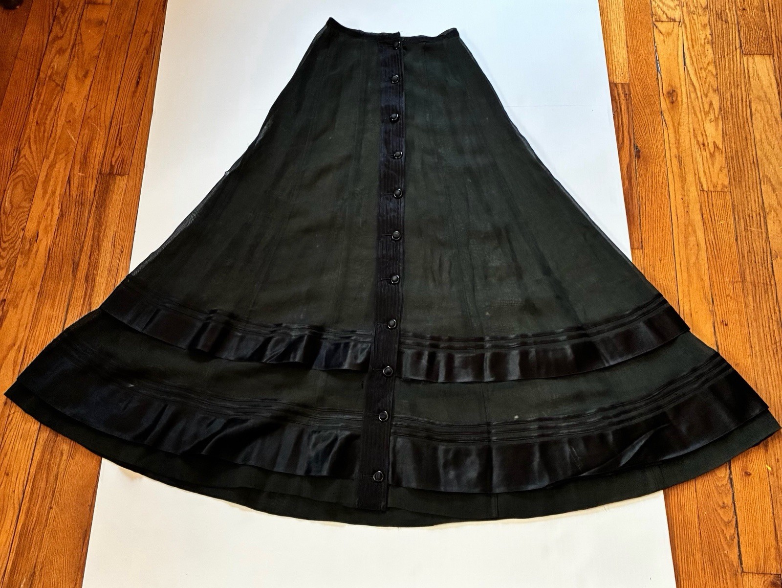 Antique Victorian Mourning Over Skirt Petticoat Overlay For Template