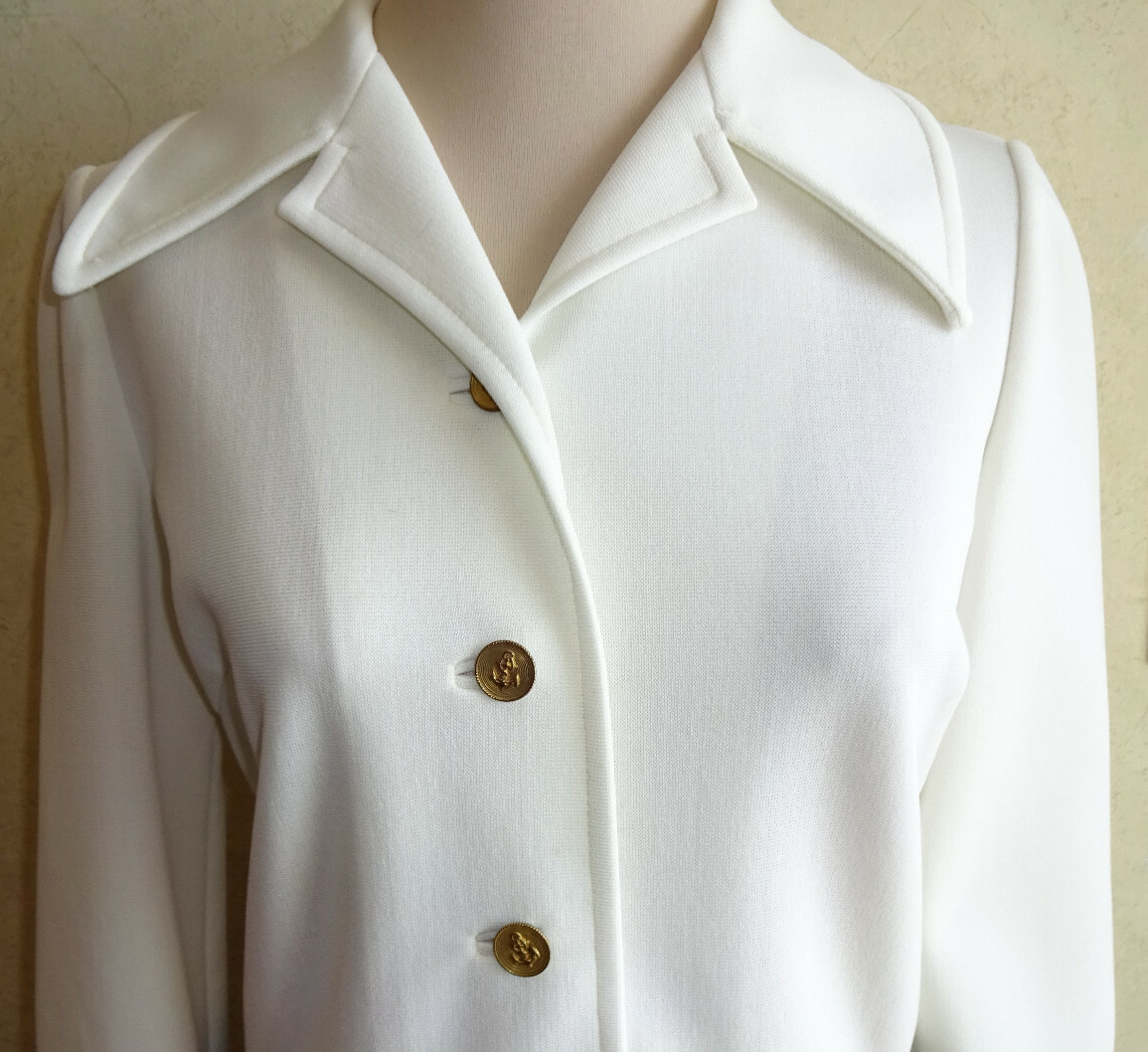Vintage Maxi Dress 1960s 1970s Dalton Trevira Star M L 12 Black White L/S