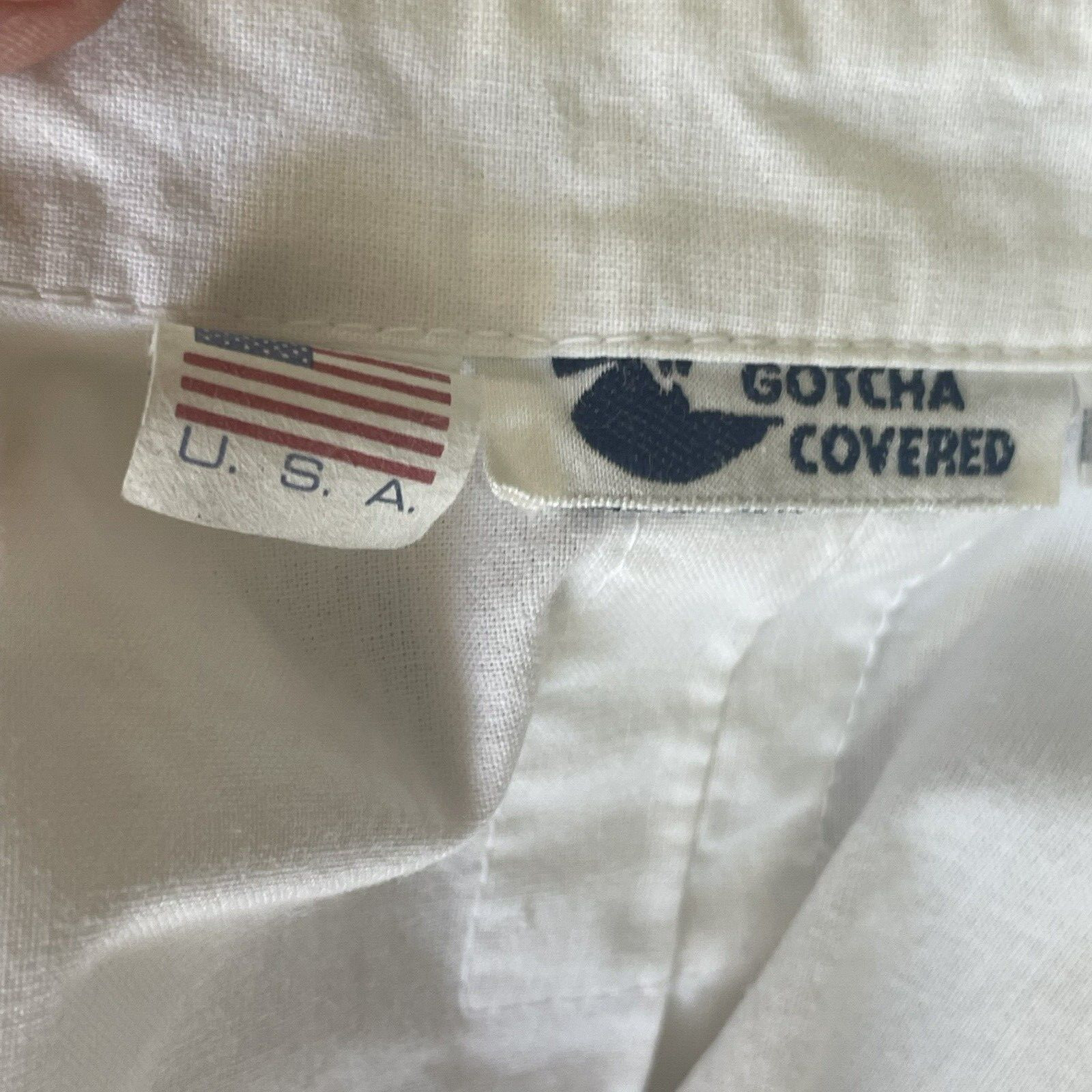 Vtg Gotcha Covered White Western Blouse Medium Embroidered Pony & Chief Warrior