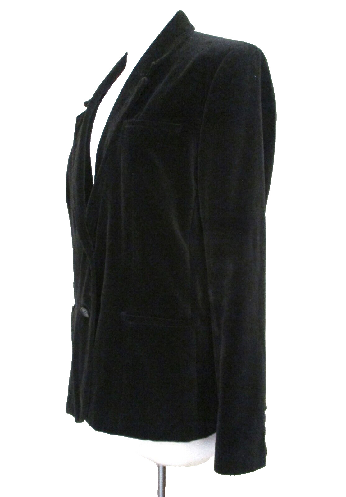 Vintage Sears The Fashion Place Blazer M Women Black Cotton Velvet
