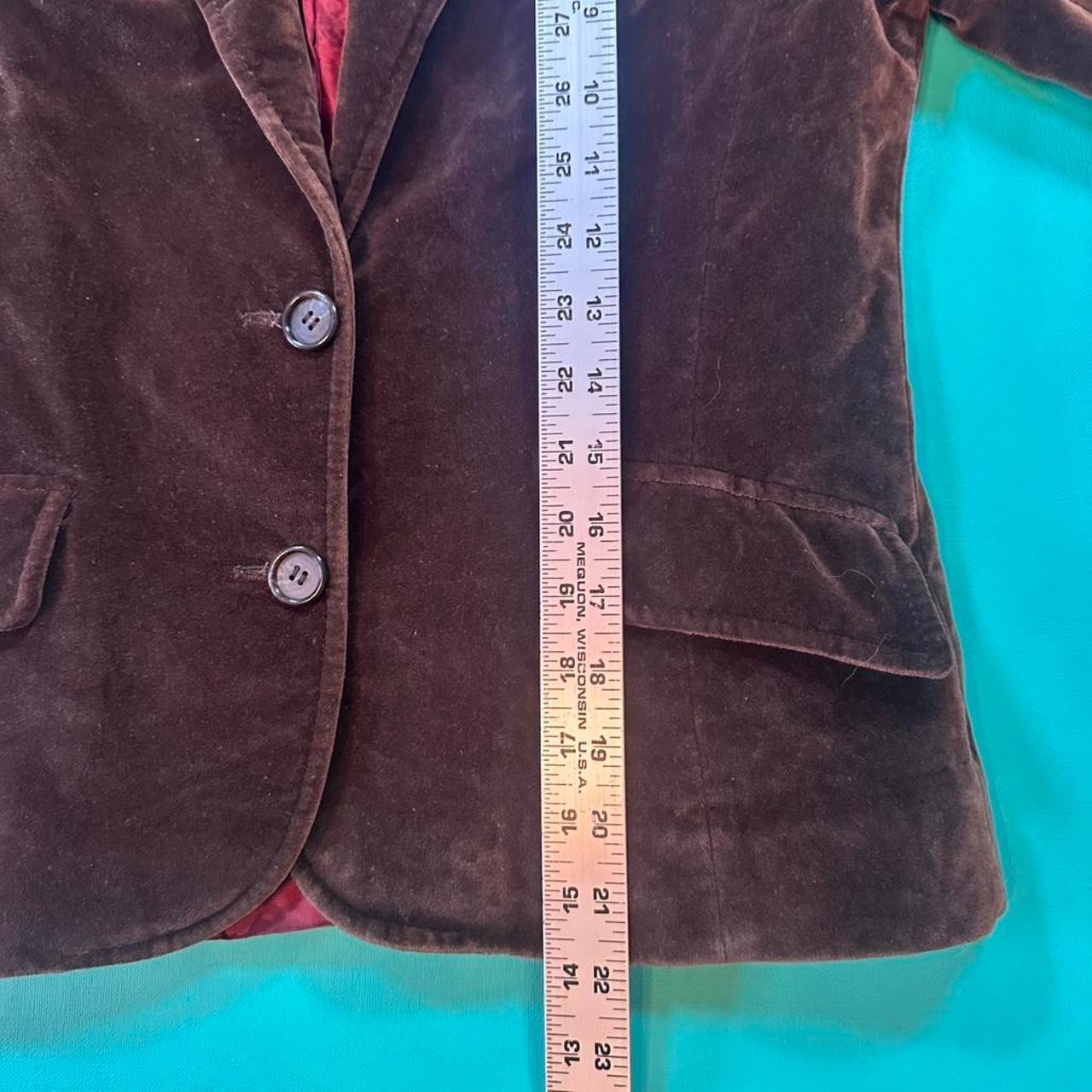 Vintage 70s velvet jacket women’s 1970s brown unique button velvet blazer jacket