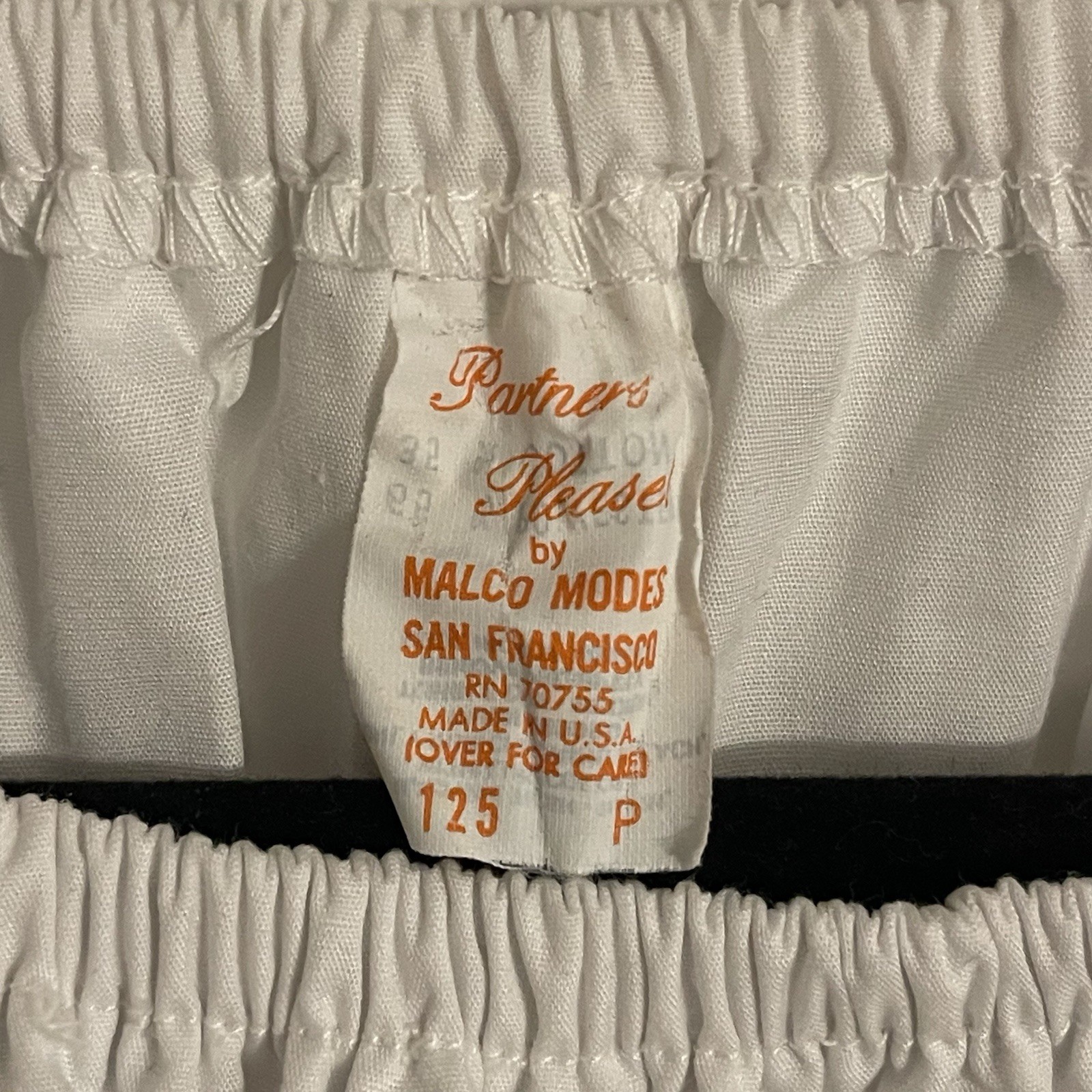 Partners Please by Malco Mode San Francisco Made In USA White Lace Peasant Top