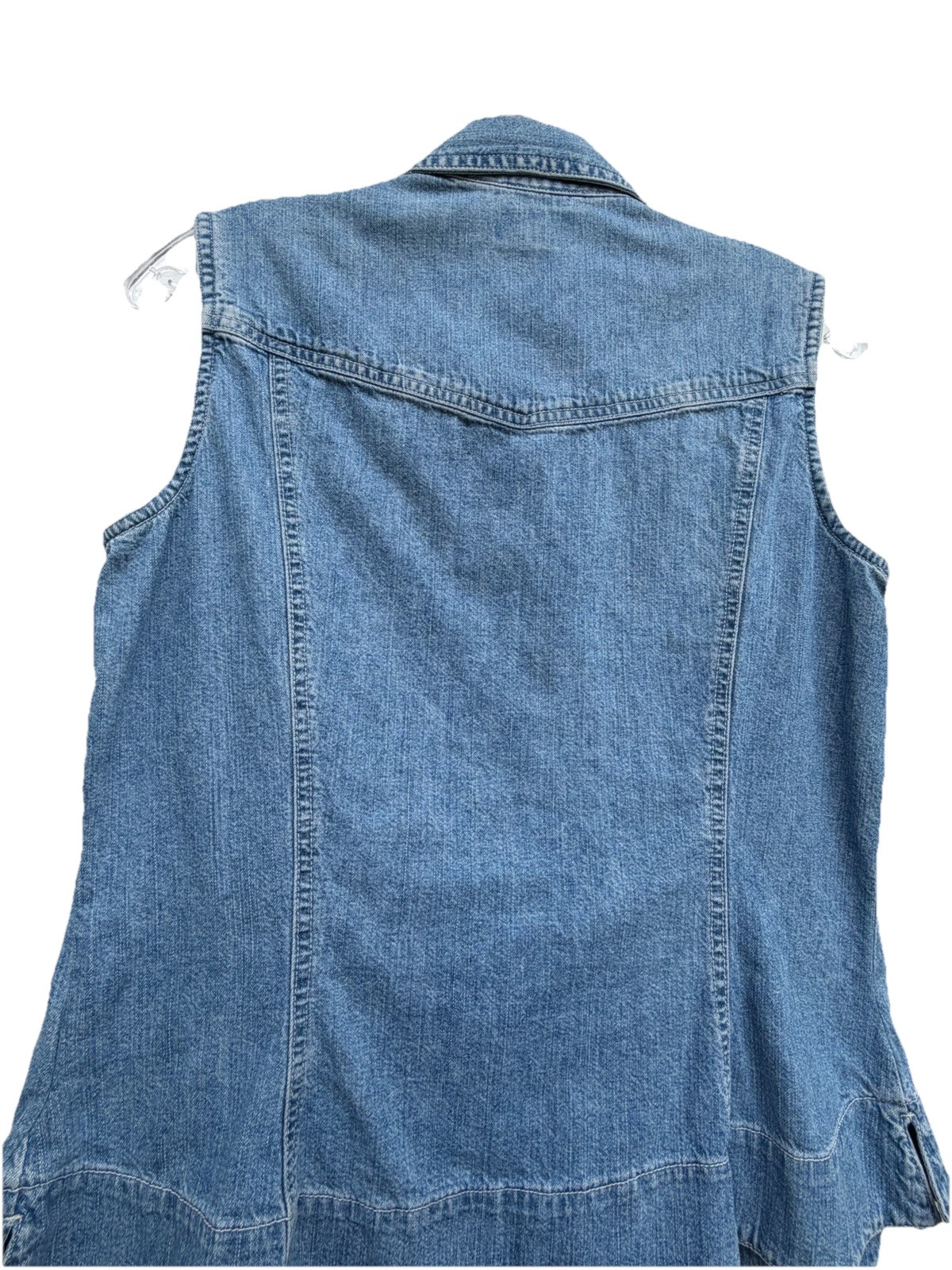 VTG 90’s Guess Jeans Denim Blue SLS Collar BF CTN Blouse SZ Med.