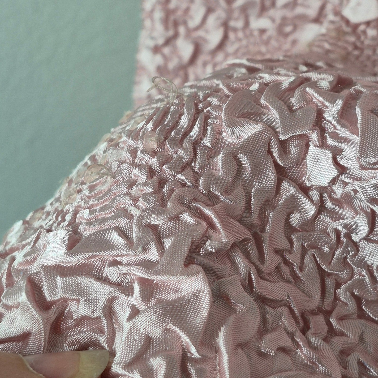 Rafael Essential Vintage 90s Popcorn Crinkle Sequin Tank Top Pink Sleeveless S