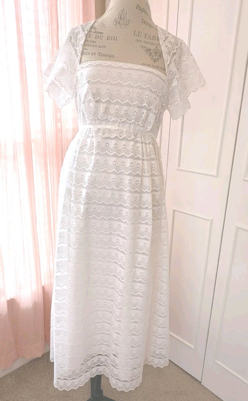 Vintage White 50s/60s Summer Party Dress