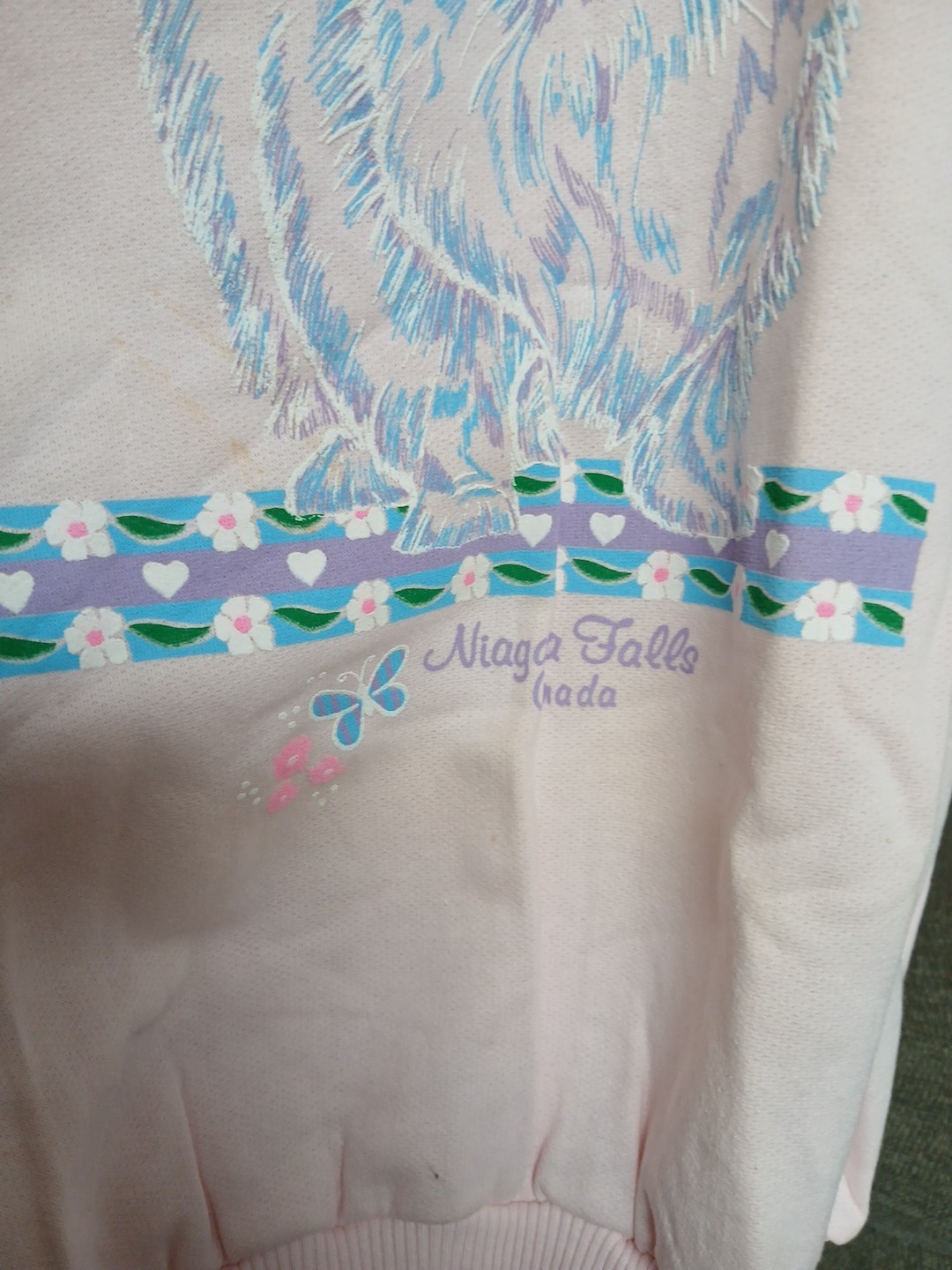 Vintage Niagara Falls Sigal Cat Kitten Sweater Sweatshirt Women Sz L ? 80s 90s