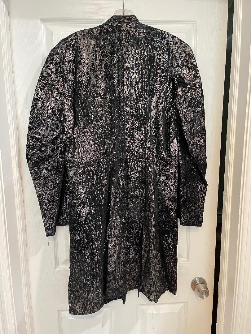 Black and Silver Leather Stage Coat made and designed by Terri King