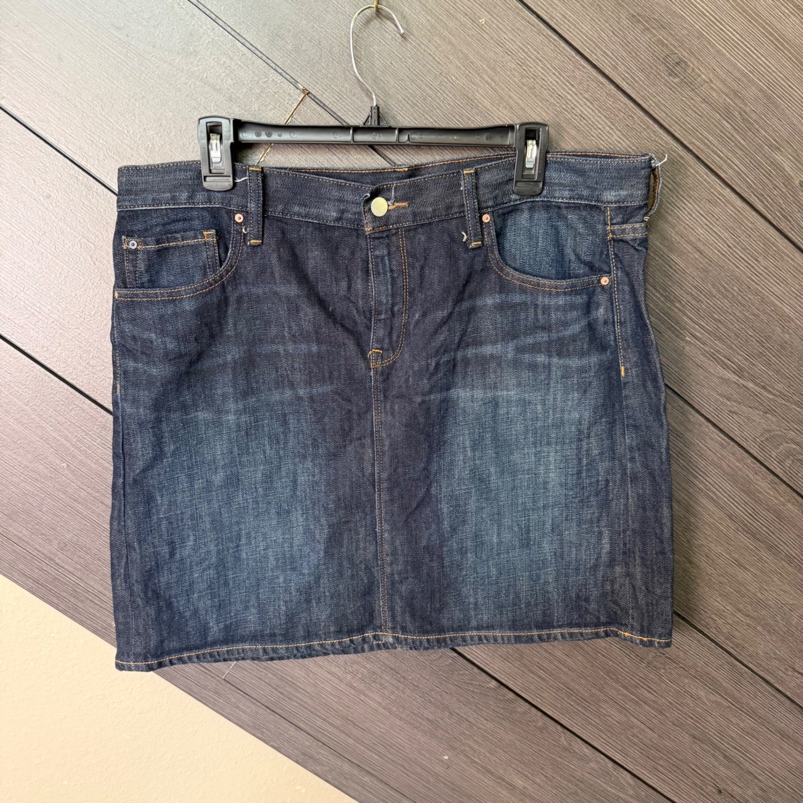 Gap 1969 Women’s Dark Wash Denim Mini Skirt 32 Tall NWOT Cotton Casual Y2K