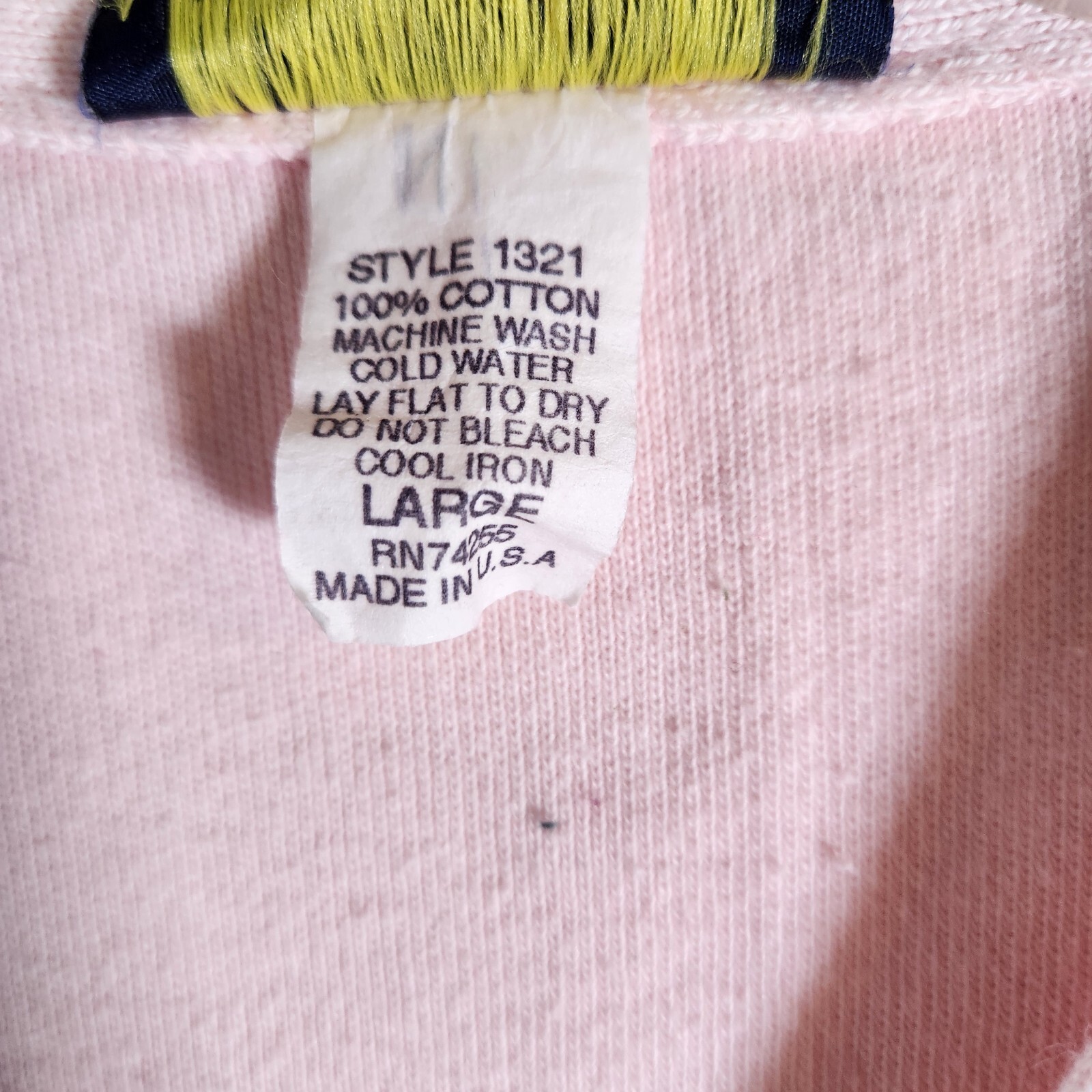 Vintage Pink Sweater Cropped Cardigan Cotton Pastel Made In USA Large 90s Y2K