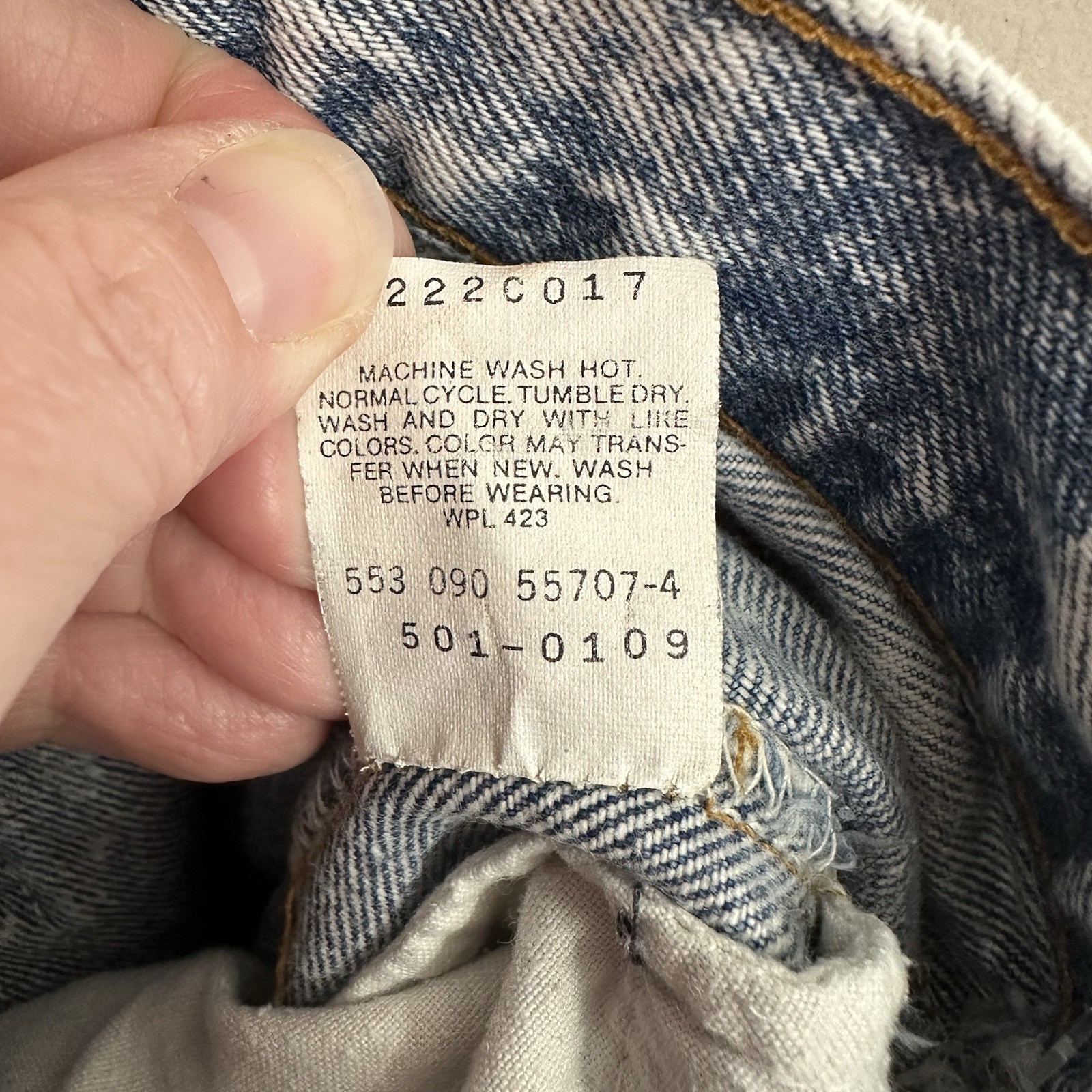 LEVIS 501 jeans acid wash blue 25W 31L US 2 4 vintage 80s 90s high rise straight