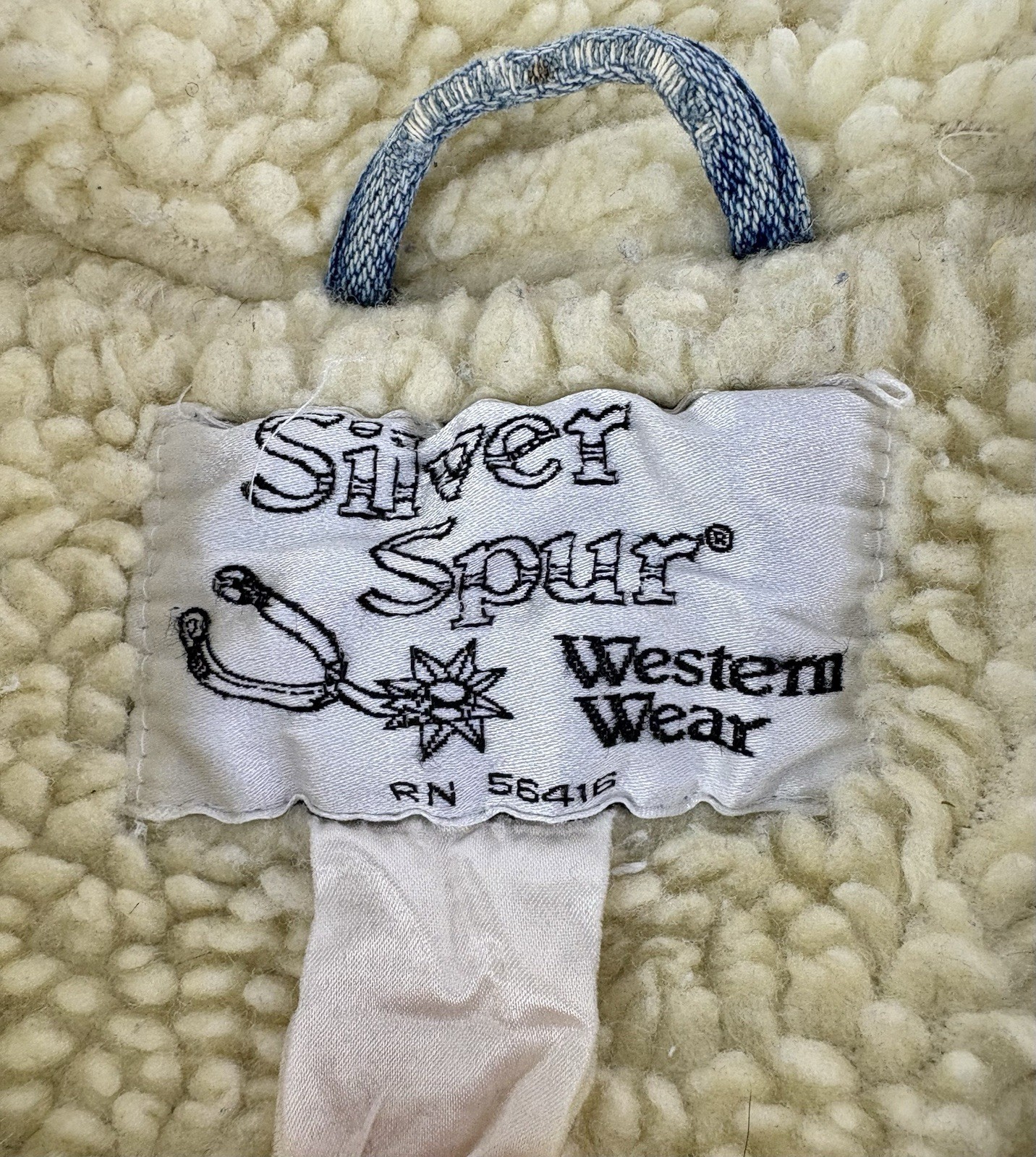 Vtg Silver Spur Western Wear Denim Sherpa Cowboy Jacket Women’s M Trucker Patina