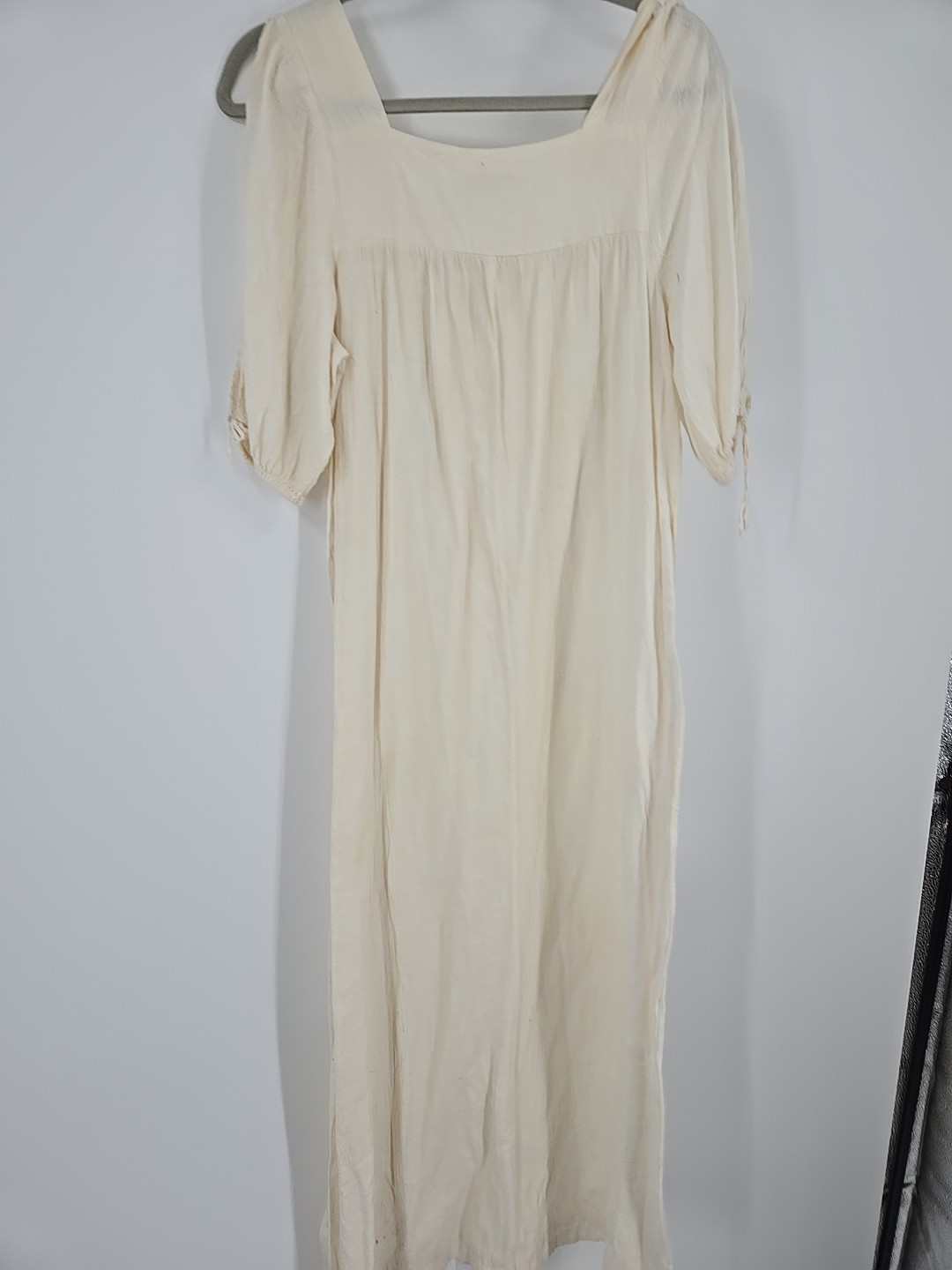 VTG Cotton Night Gown French Bonne Nuit Goodnight Crochet Juli Of Slumbertogs SM