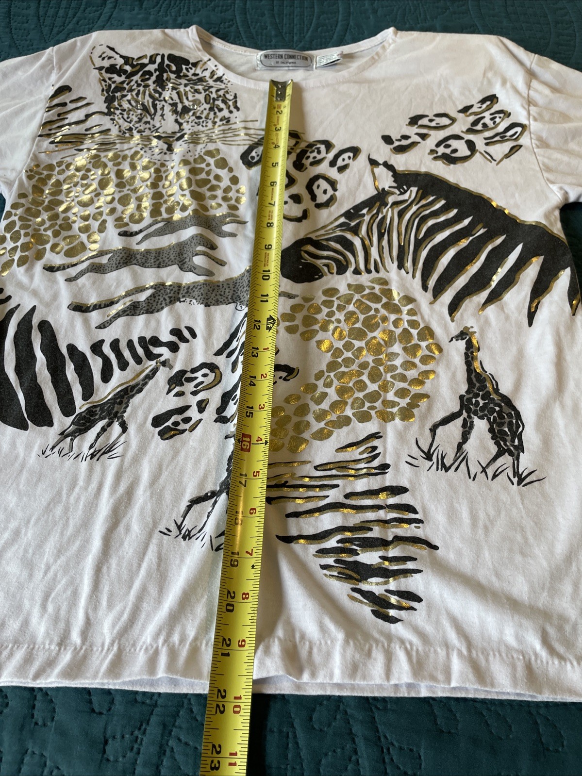 Western connection of California, vintage single stitch, medium, animal print T