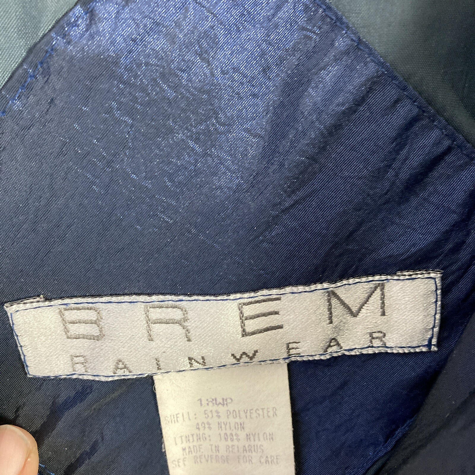 90s VTG Trenchcoat Iridescent Blue Plus 18WP Petite Belted Brem Rainwear Womens