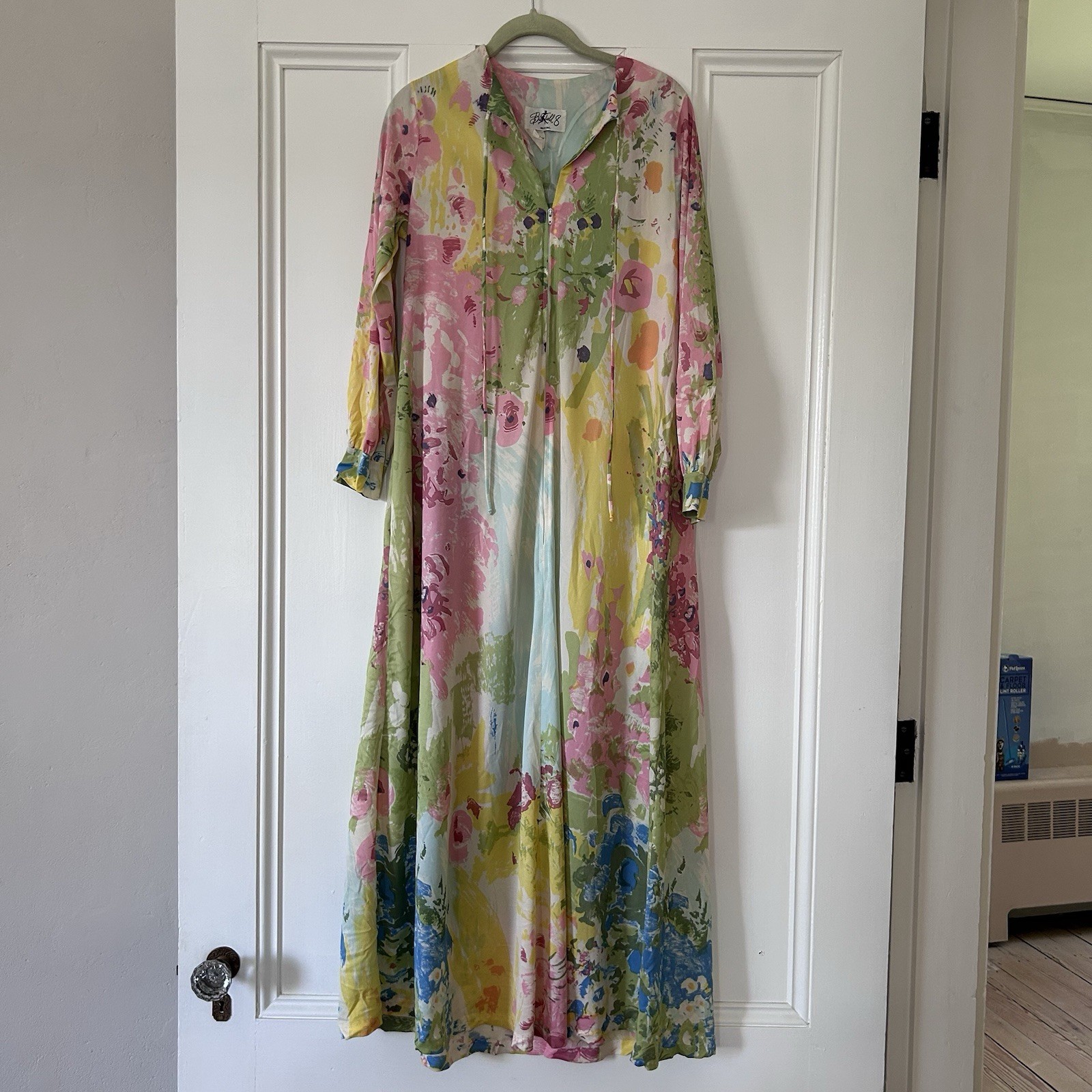 Vtg 70s Butterfield 8 Floral Maxi Kaftan Muumuu Dress Retro Boho Caftan Small
