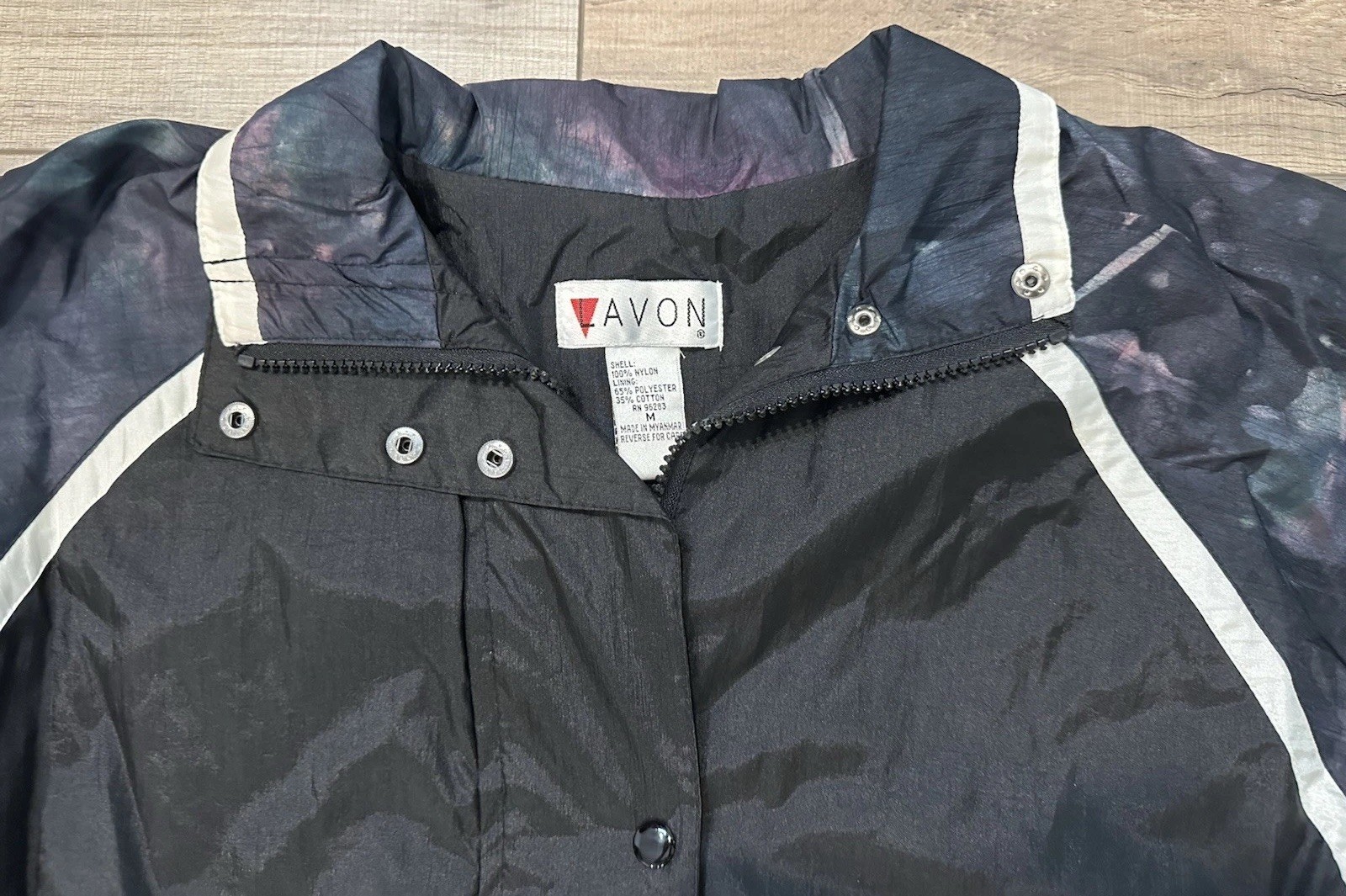 VTG 90s Lavon Windbreaker Tracksuit Set Womens Medium Black Hong Kong
