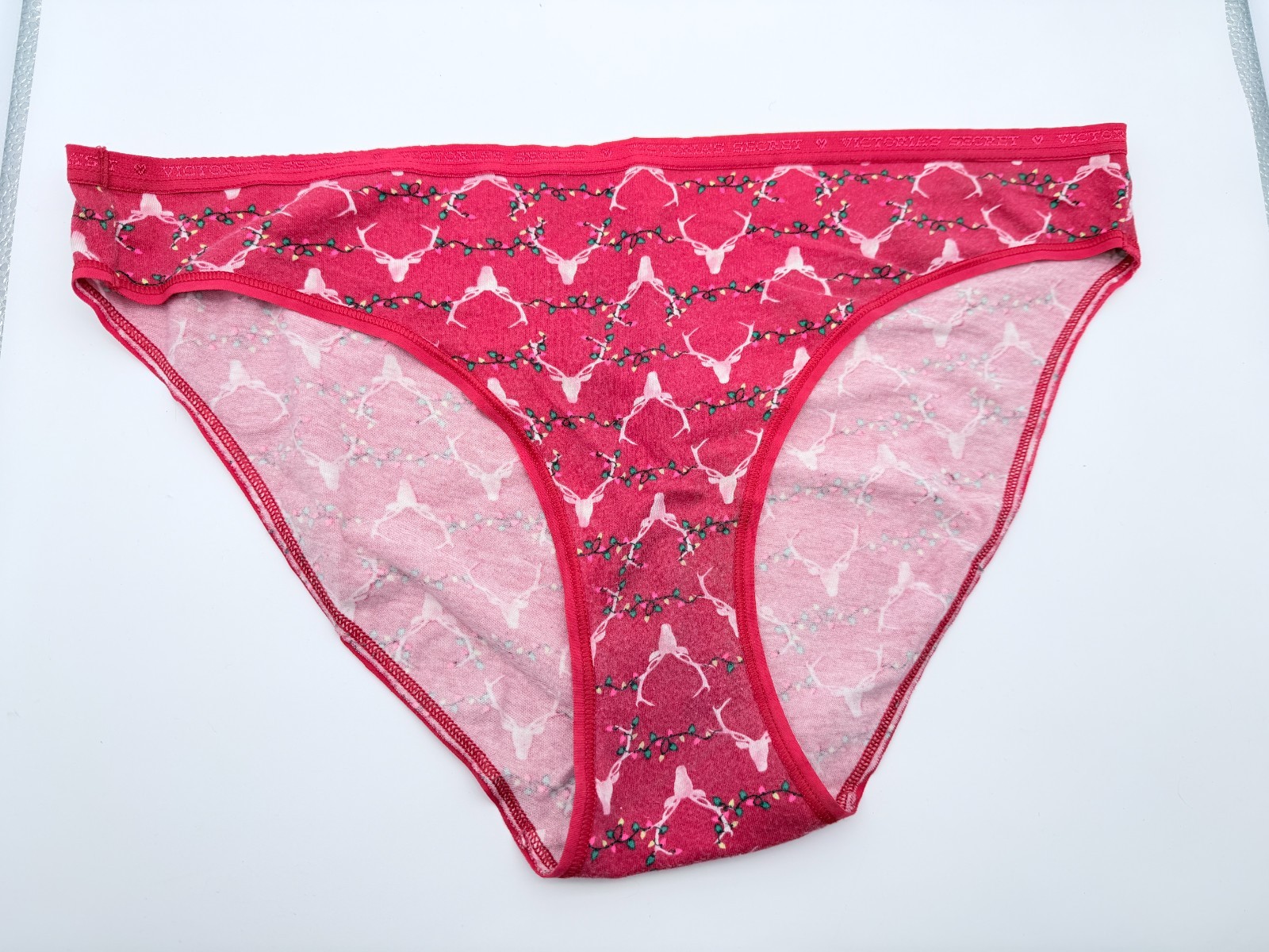 VTG VIctoria’s Secret XL Red Christmas Signature Waist Bikini panty Y2K
