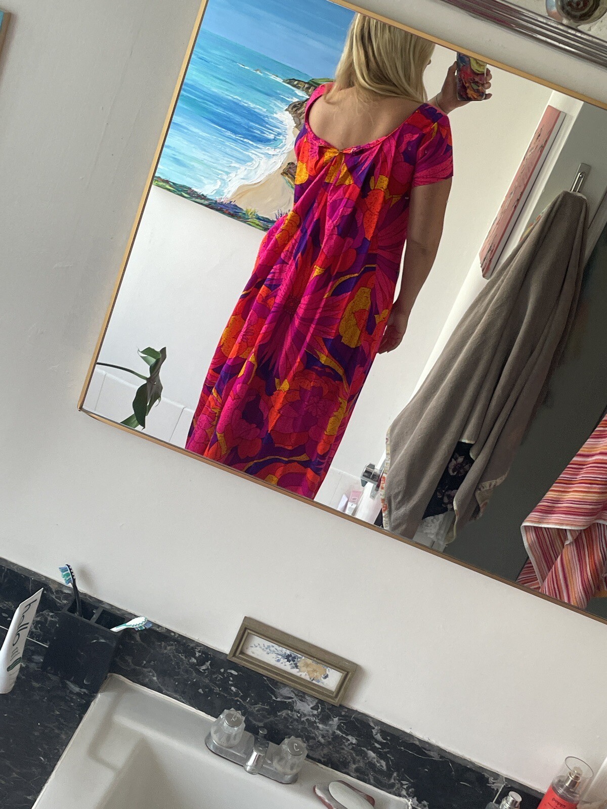 Sun Fashions Of Hawaii Honolulu Colorful 1970 1960 Dress Groovy Vintage Medium
