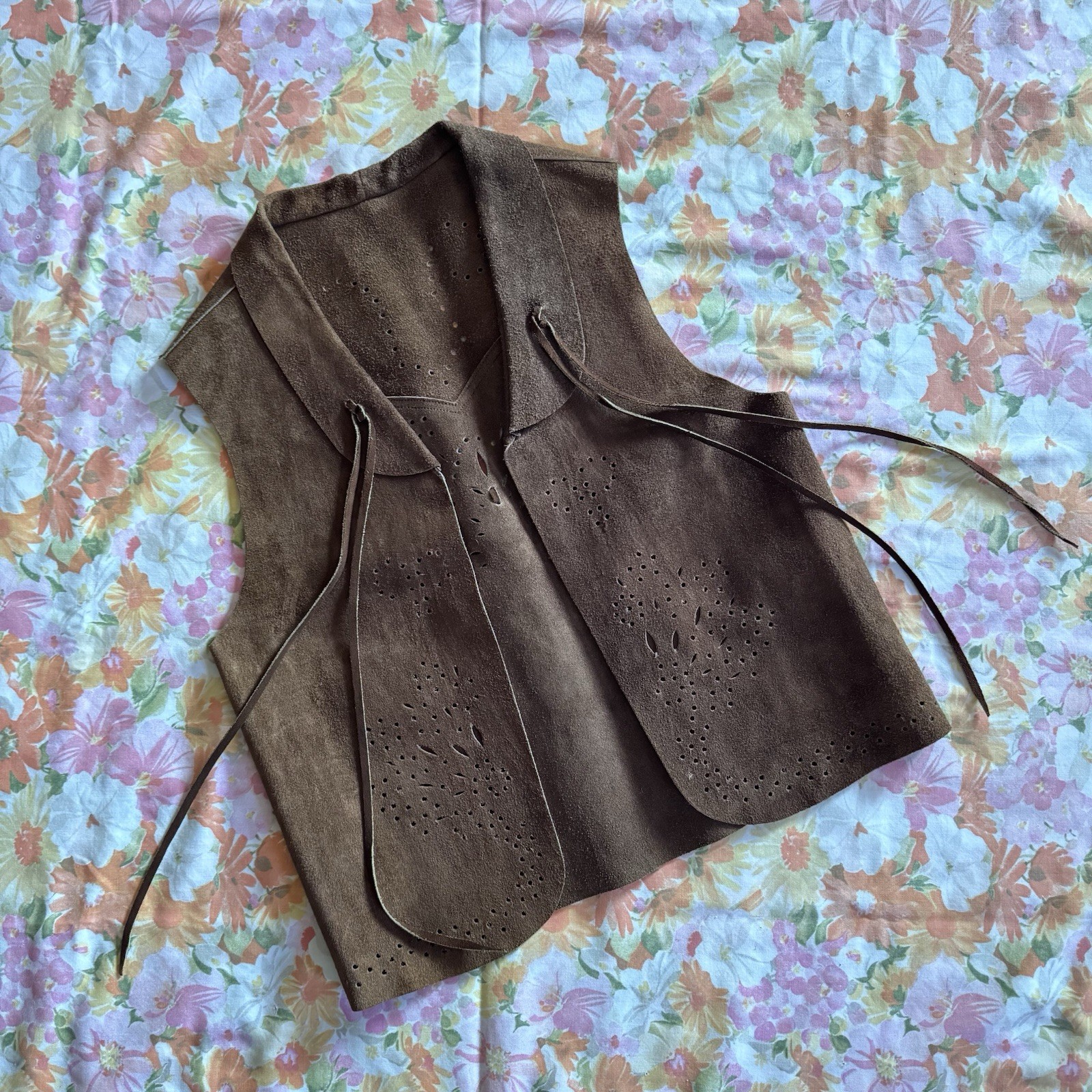 Vintage 1970s Leather Suede Hippie Vest – Made In Mexico