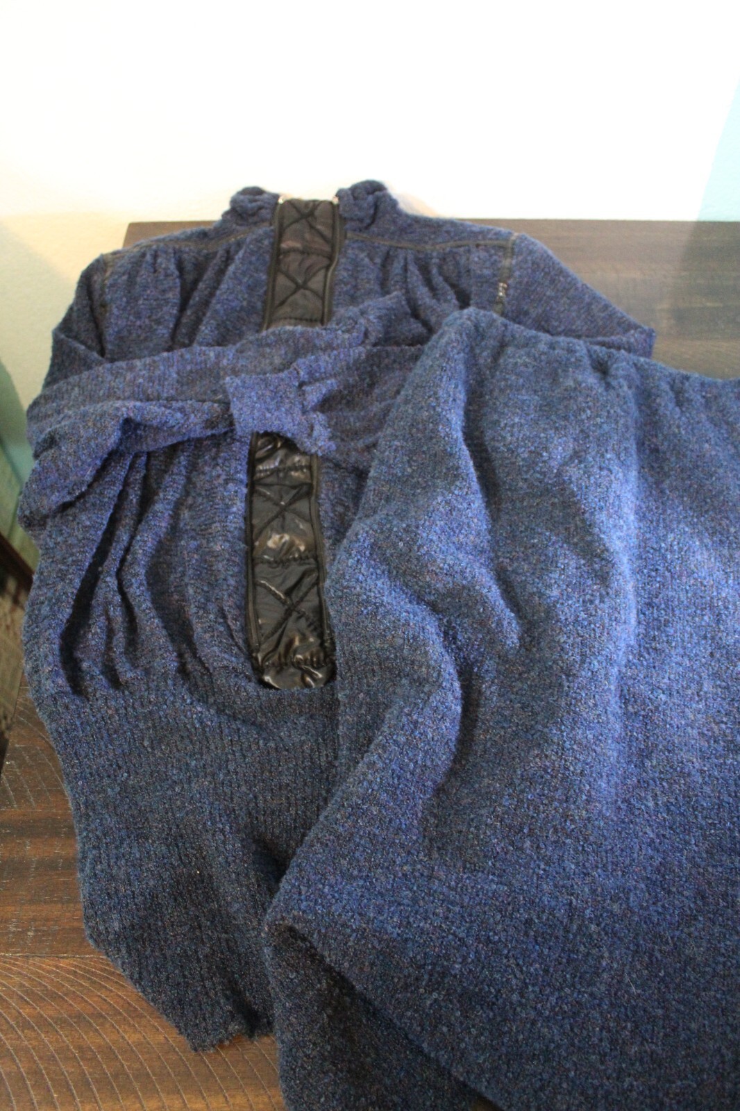 Totally 80s Vintage Georges Garhel Paris Skirt & Top Set Blue Zip Quilt Large