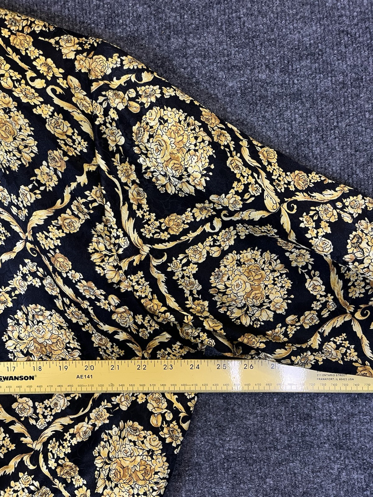Vintage 80s 90s Papell Too Baroque Gold Floral Bomber Jacket Padded Shoulders