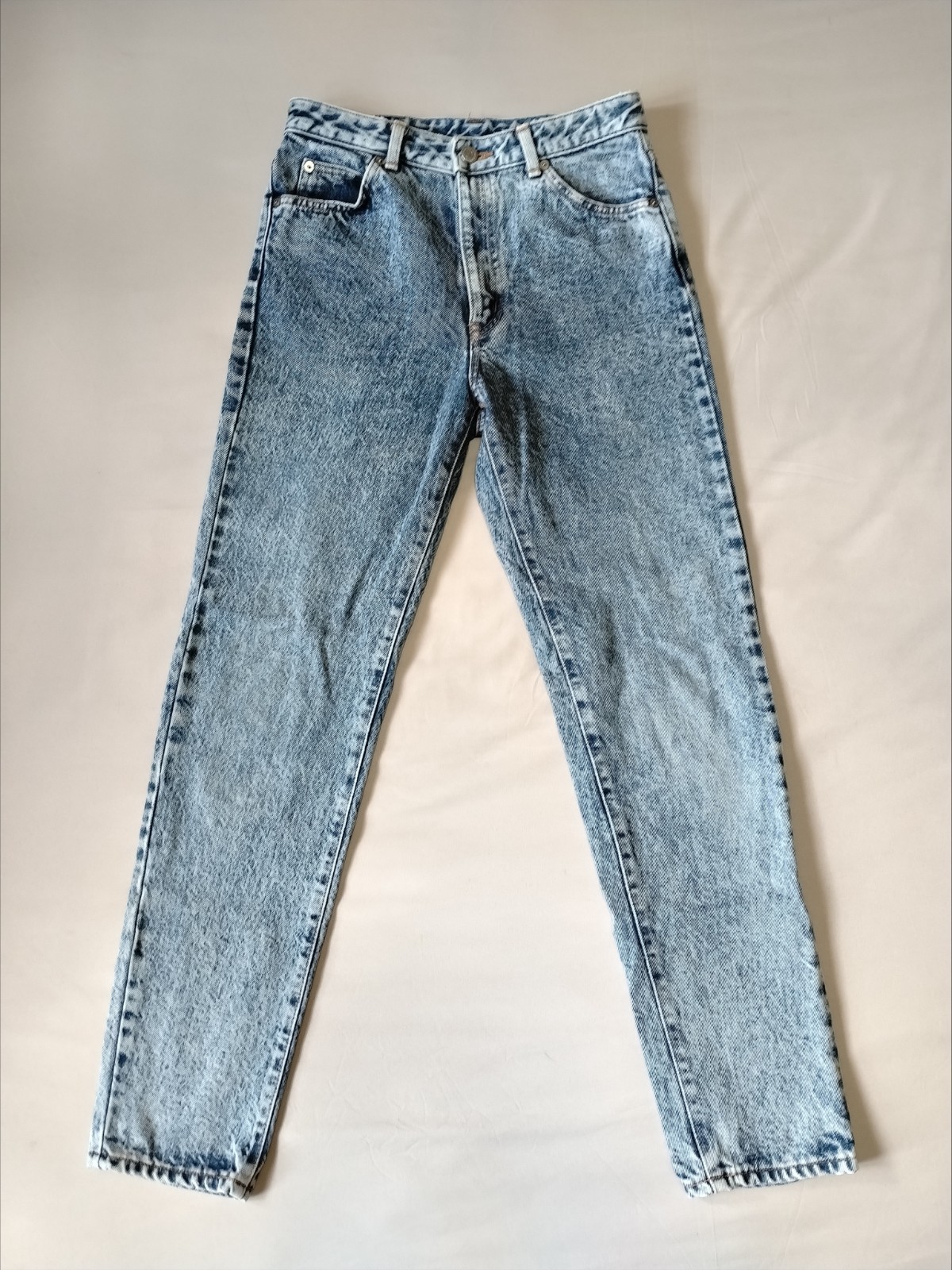 Vintage Edwin Acid Wash Tapered Jeans Made In Japan High Rise Light Blue…