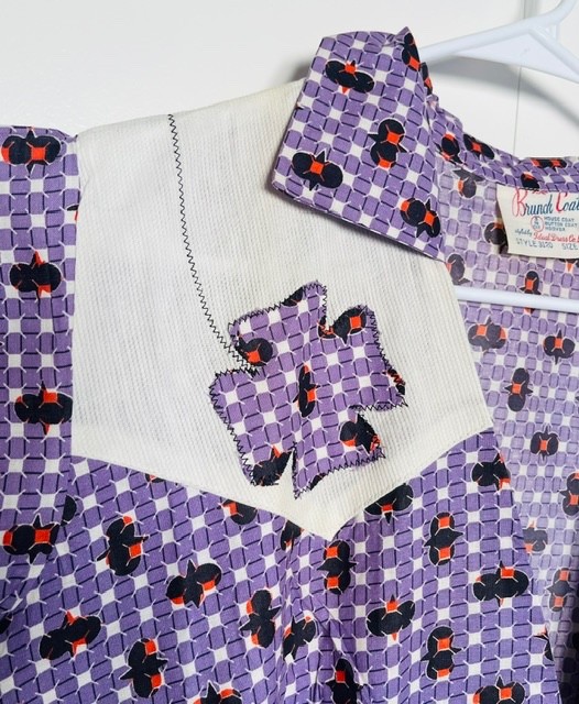 NOS Vtg 30s HOOVERETTE Wrap Brunch Coat House Dress IDEAL DRESS CO Purple Sz 20