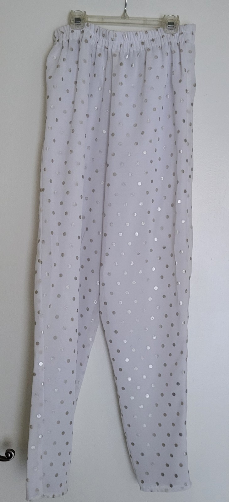 VTG The Icing Blouse 2 Pants M Set White Siver Mettalic 80’s Evening Holiday
