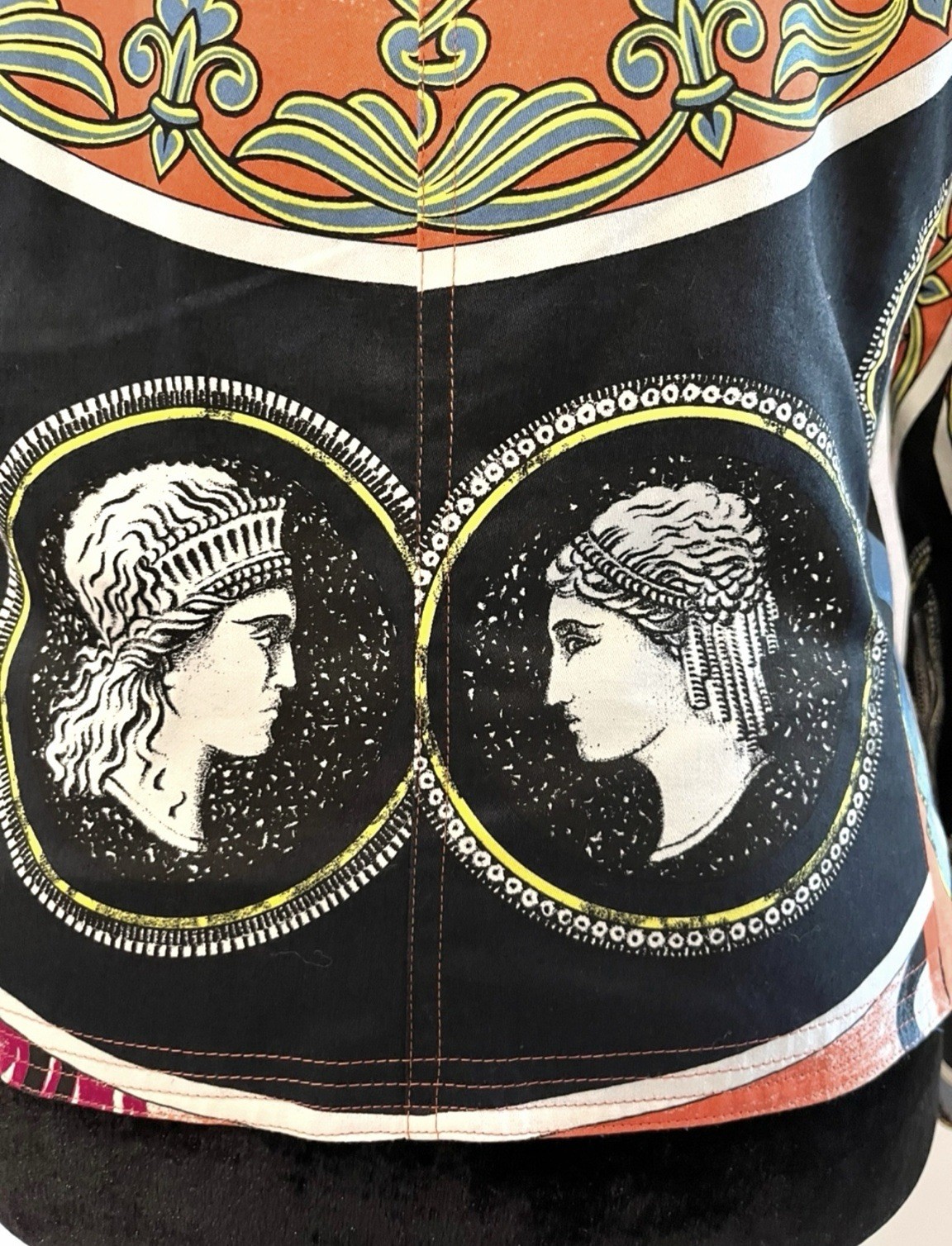 Vintage GIANNI VERSACE Multicolor 100% Cotton Jacket, Made In Italy, Signed