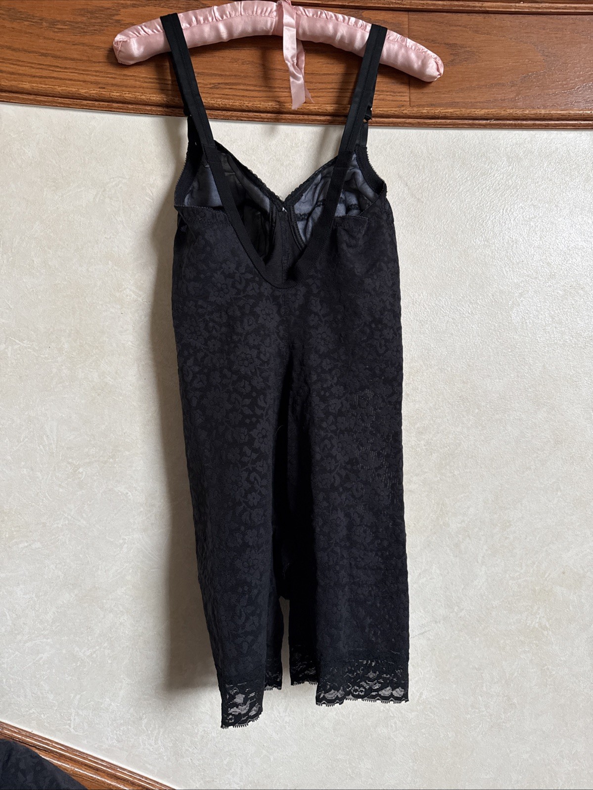 Vintage 38 D RAGO All in One Girdle Bodysuit Garters body briefer Black Lace